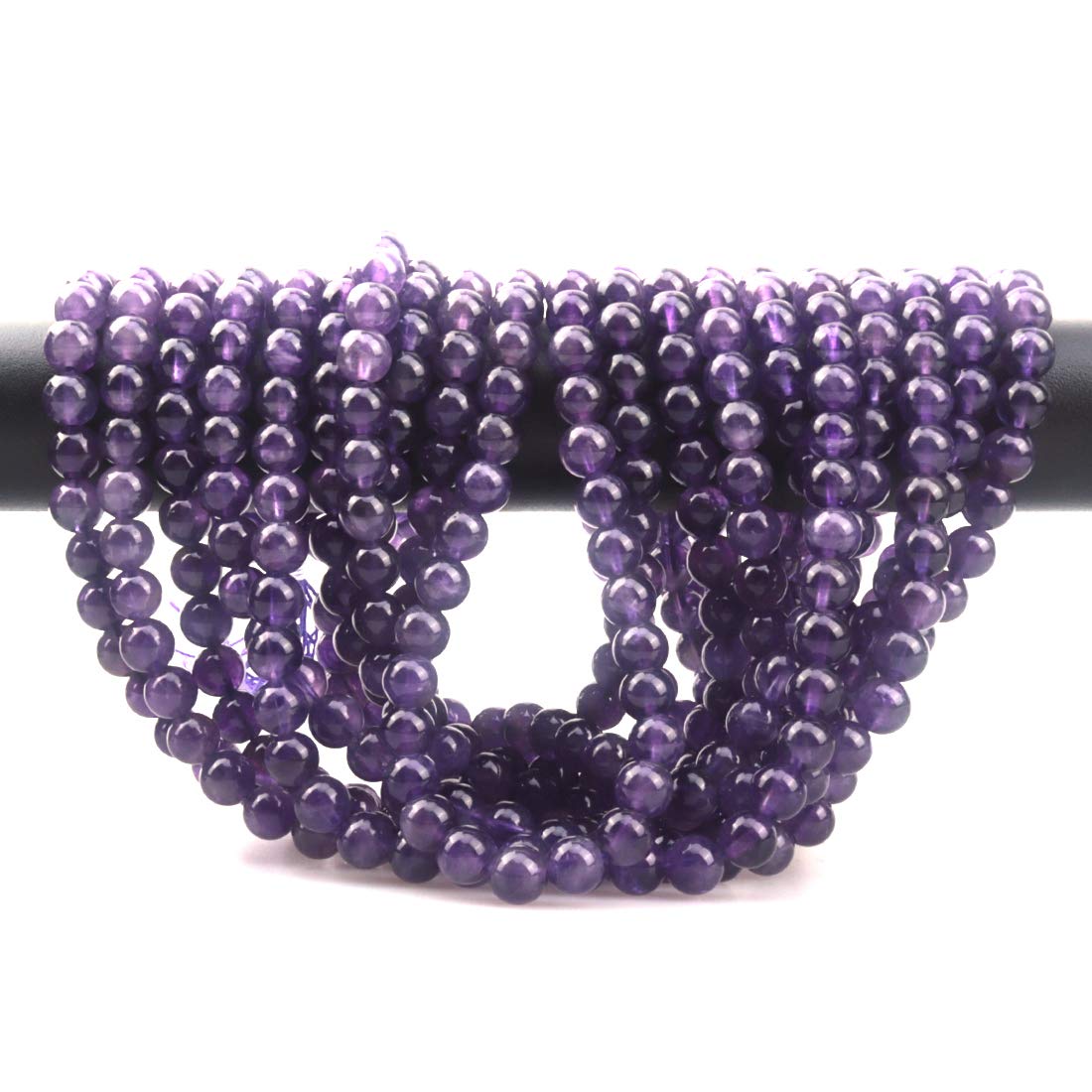 ICAI Beads 10mm Natural Amethyst Stone Round Loose Stone Beads for Jewelry Making DIY Crafts Design 1 Strand 15" APPR.34-36pcspcs