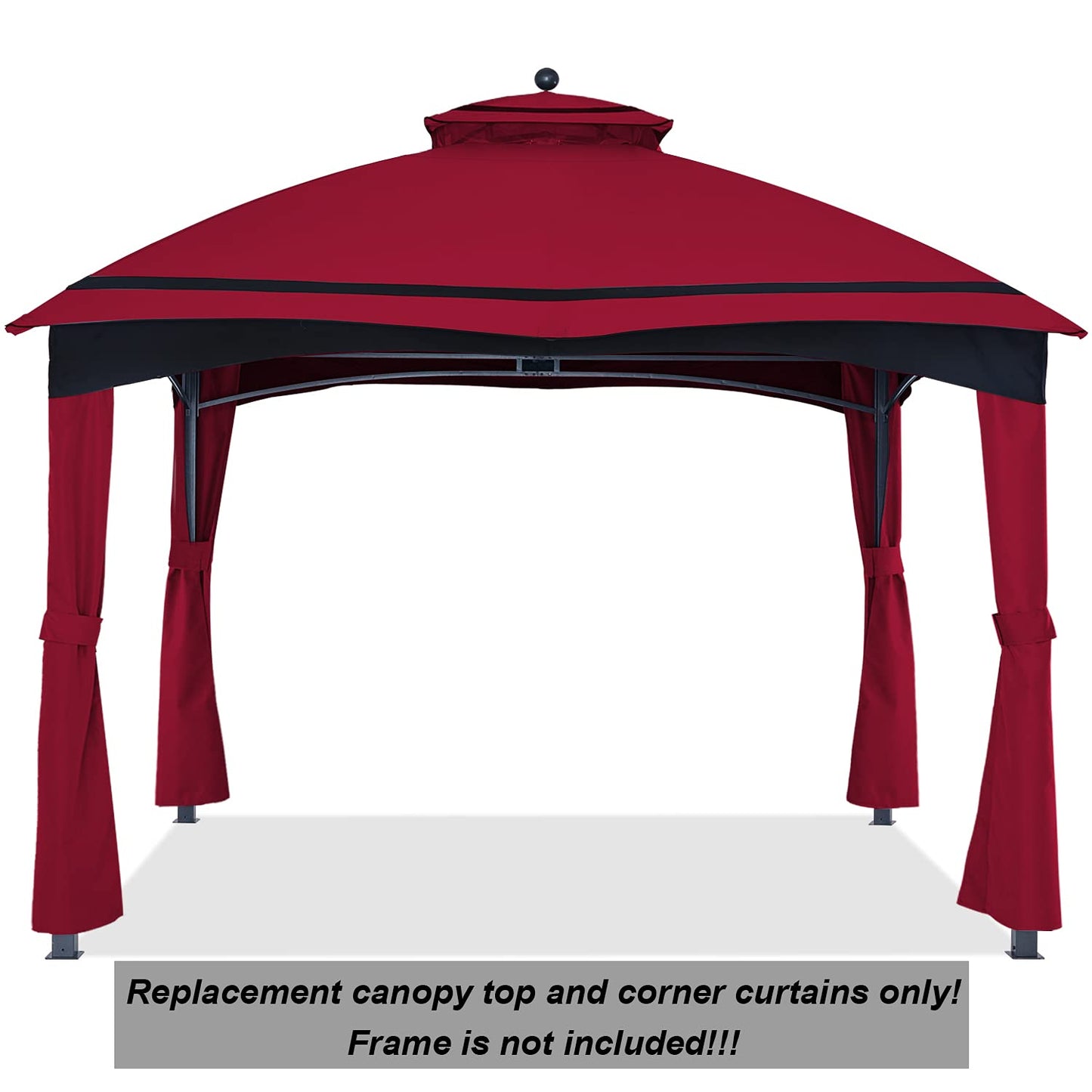ABCCANOPY Riplock Gazebo Replacement Top for Lowe's Allen Roth #GF-12S004B-1,with Pole Coverings, Burgundy