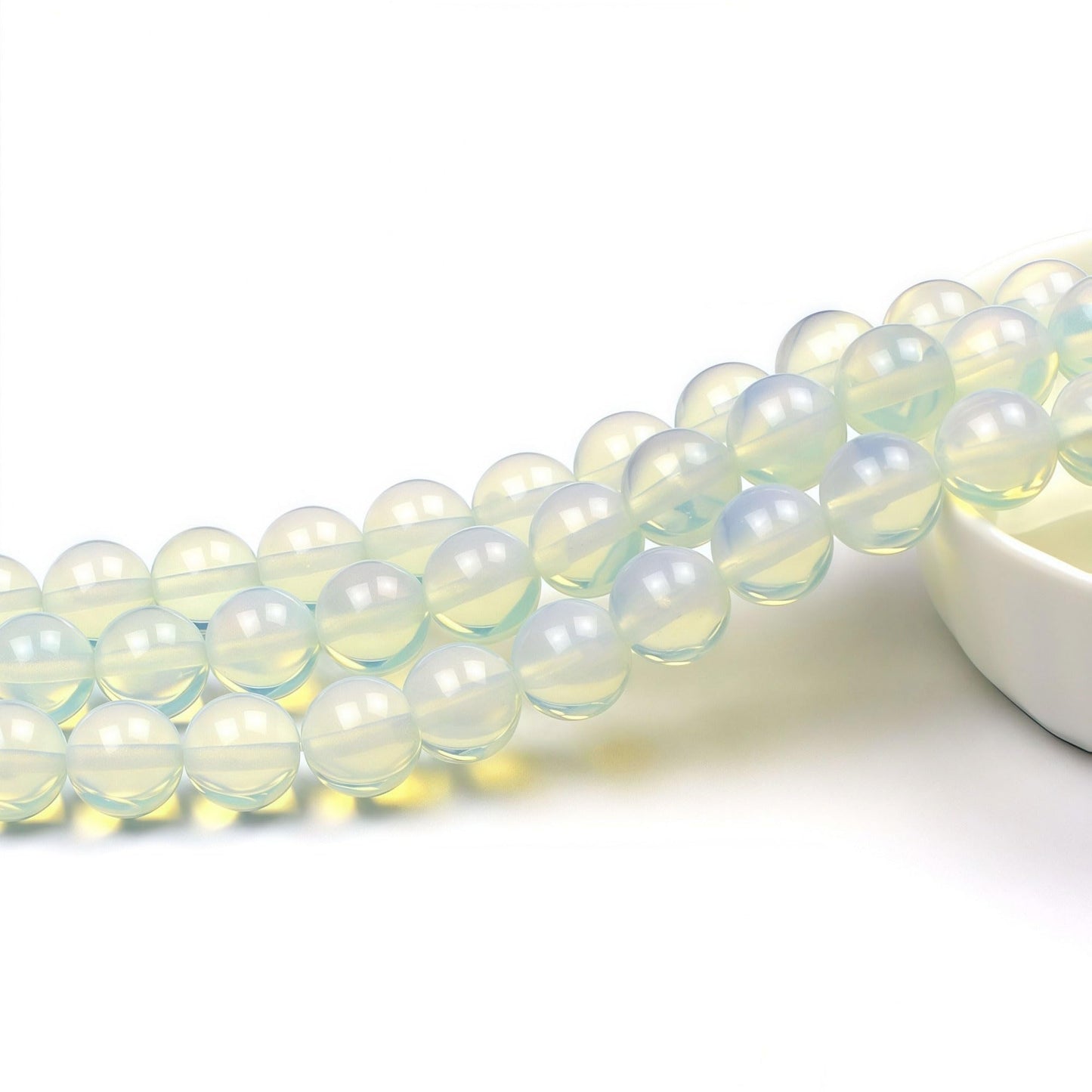 MJDCB Synthetic Opal Round Crystal Energy Stone Beads Healing Power for Jewelry Making (10mm)