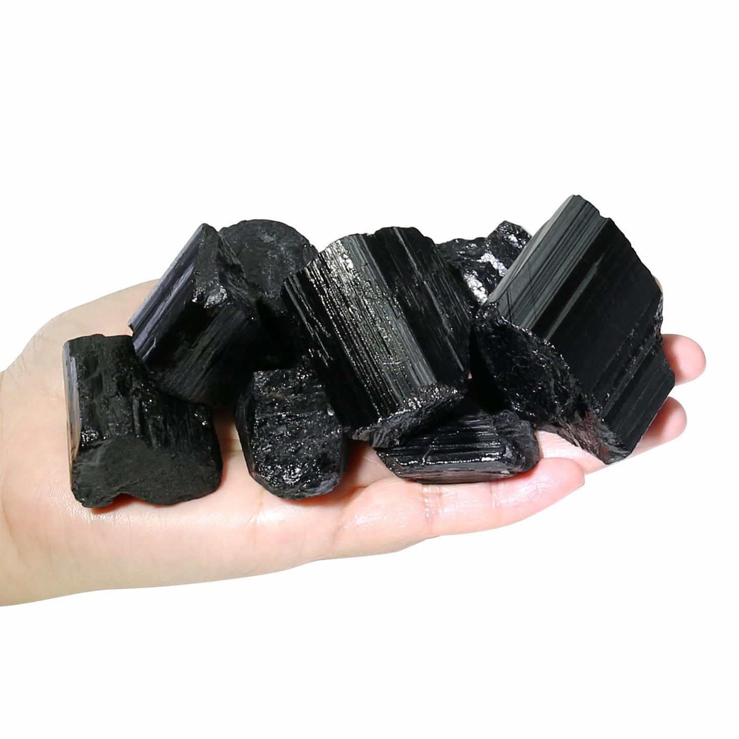 Nvzi Raw Black Tourmaline Crystals Bulk, Real Gemstones and Crystals, Rocks and Minerals, Healing Crystals, Quartz Crystals and Healing Stones, Cuarzos Originales De Energia Y Piedras(1LB)