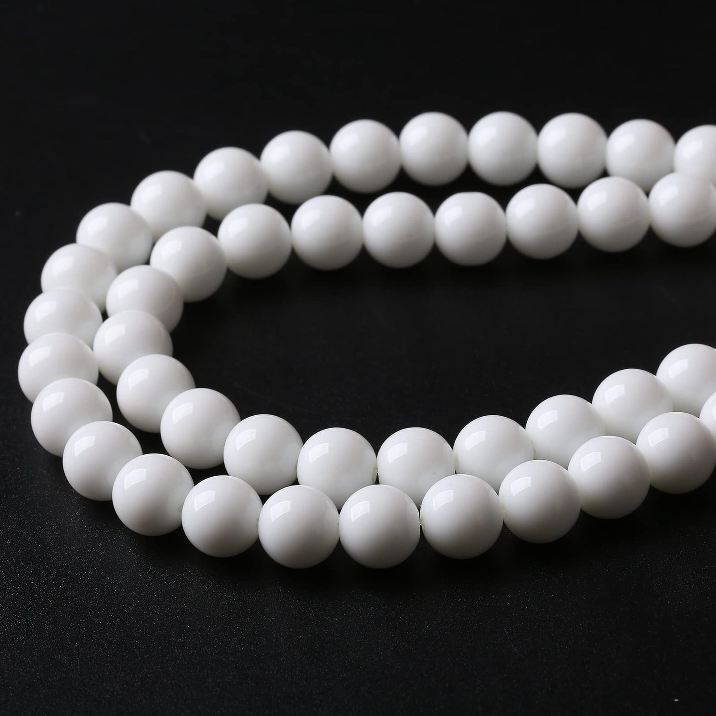 60PCS 6MM Natural White Agate Stone Beads Round Shape Suitable for Jewelry DIY Bracelet 15 Inches