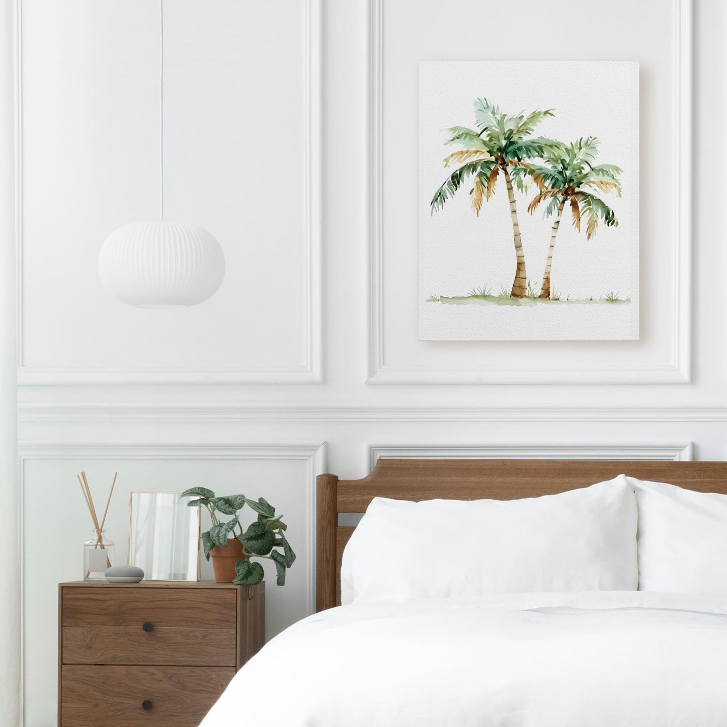 APJYM Tropical Palm Tree Wall Art Decor, Summer Beach Wall Decor, Beachy Room Decor Aesthetic, Coastal Canvas Wall Art, Coastal Wall Decor, Beach Posters, 11x14 Framed