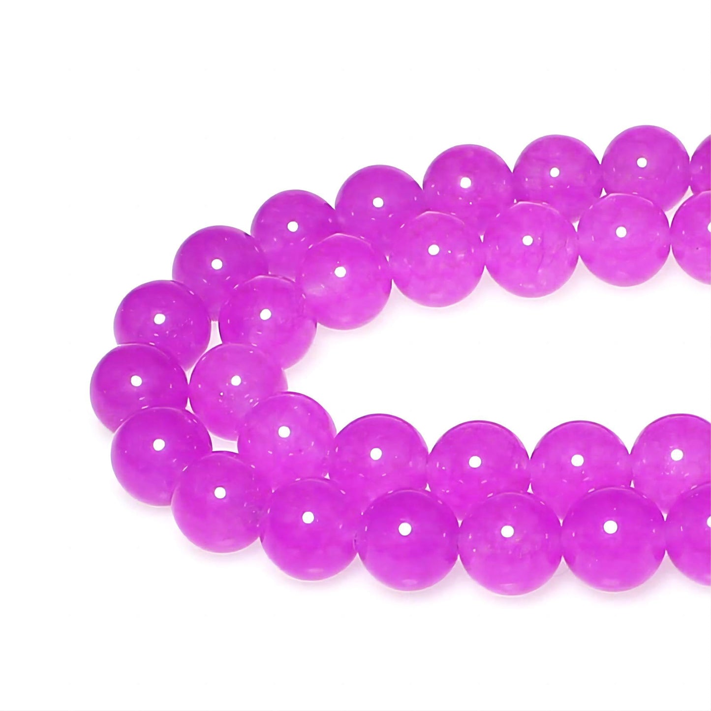 MJDCB Stone Beads 8mm 43pcs Round Purple Red Jade Loose Gemstone Bead Charms for Jewelry Making Bracelet Necklace Earring Pendant