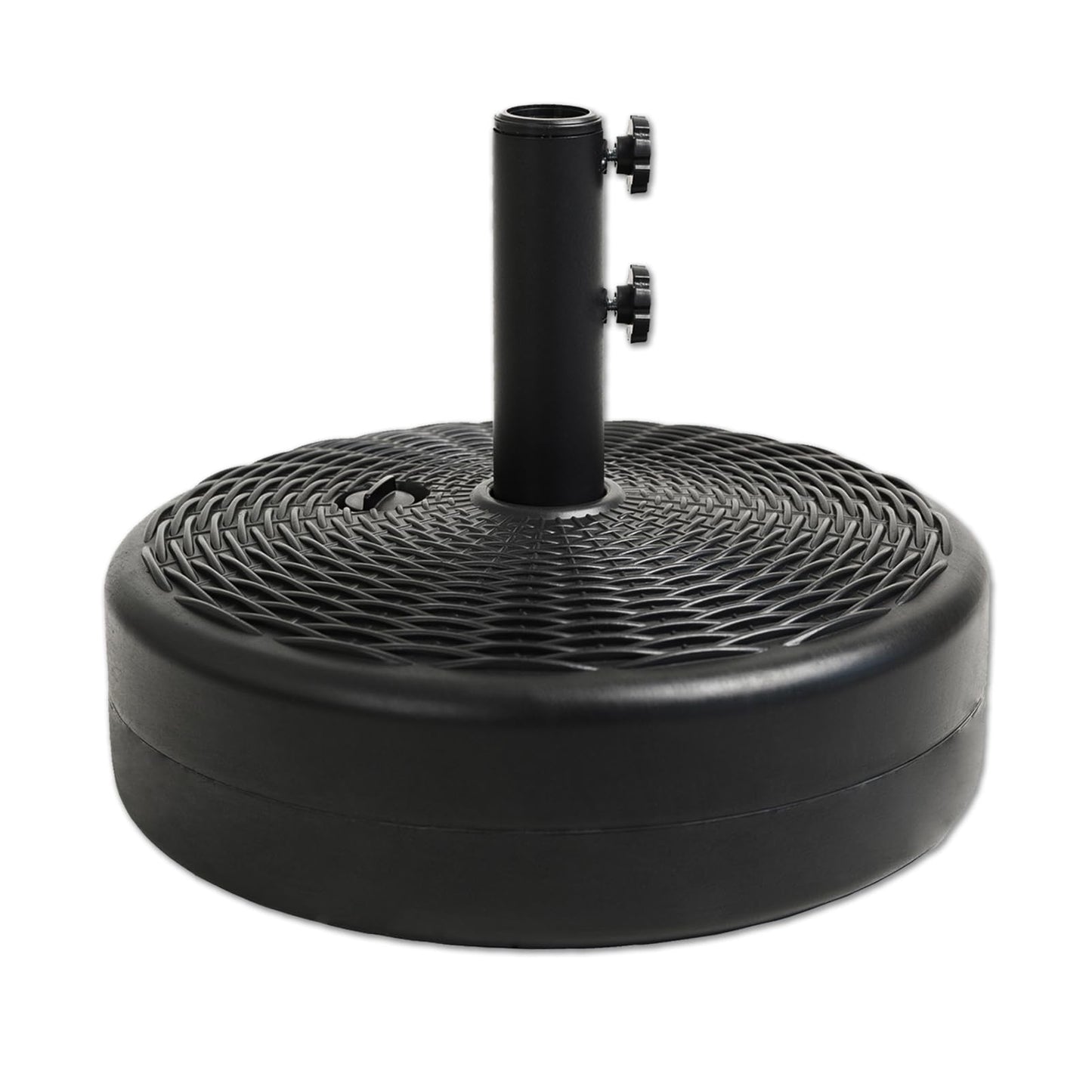 Helios&Hestia 70 lb Heavy Duty Round Umbrella Base, Plastic Water and Sand Fillable Outdoor Stand Weight for Patio Market Table Umbrella, Black