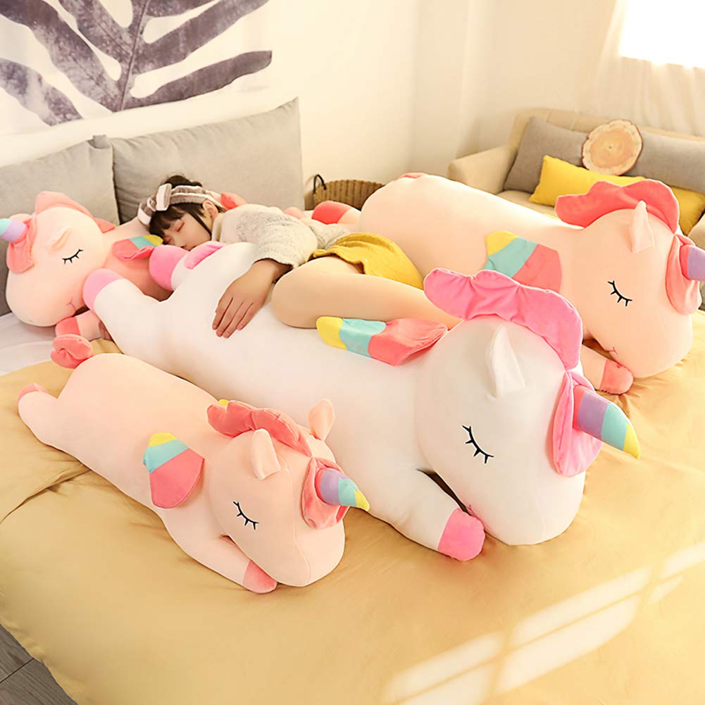 hitoshe Unicorn Plush Hugging Pillow, Big Unicorn Stuffed Animal Body Pillow Toy Gifts for Kids, Valentine, Christmas (Pink, 51.1 in)