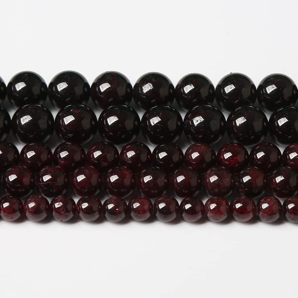 AAA Natural Garnet Stone Beads for Jewelry Making Energy Crystal Healing Power Gemstone DIY Bracelet Necklace 10mm 36pcs (Garnet Stone, 10mm)