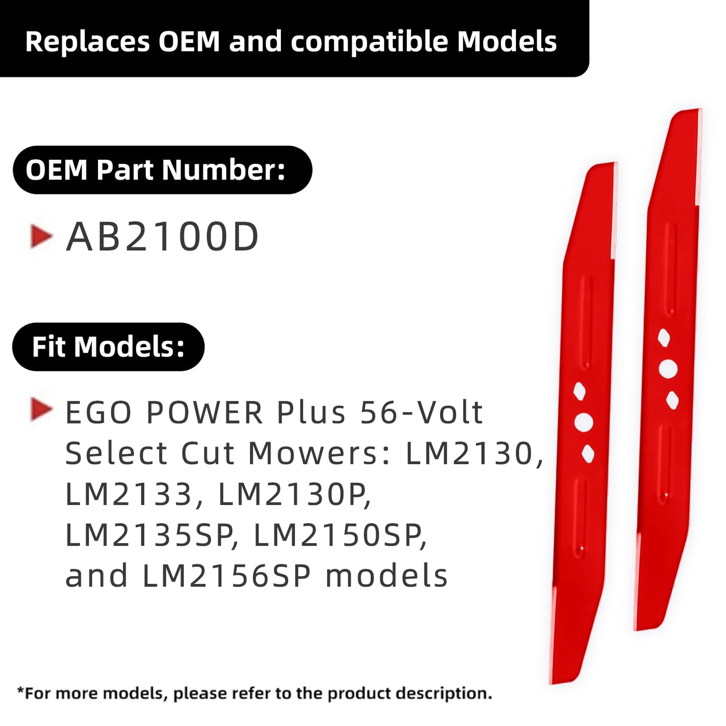 MAXPRO 2 Packs Mower Mulching Blade Compatible with Powerr+ 56V Models LM2133 LM2130 LM2135SP LM2130SP LM2156SP and LM2150SP Replaces AB2101D (LM2133)