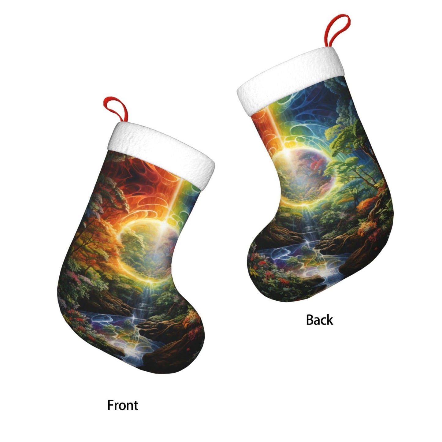 MYHSZTAH Four Season Tree of Life Print Novelty Joyful Season Decorative Socks,Festive Ornament,Traditional Christmas Socks