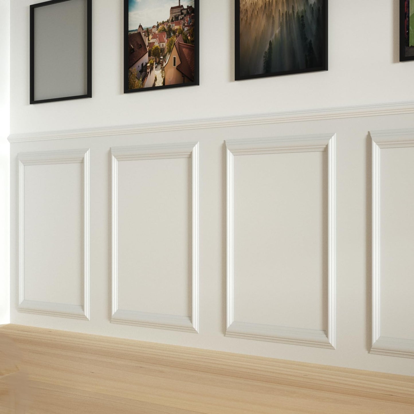 NeatiEase 4 Set Peel and Stick Wall Molding Trim Kit, 16" x24" Premade Wainscoting Panels, Self Adhesive Moulding Panel for Interior Walls Picture Frame