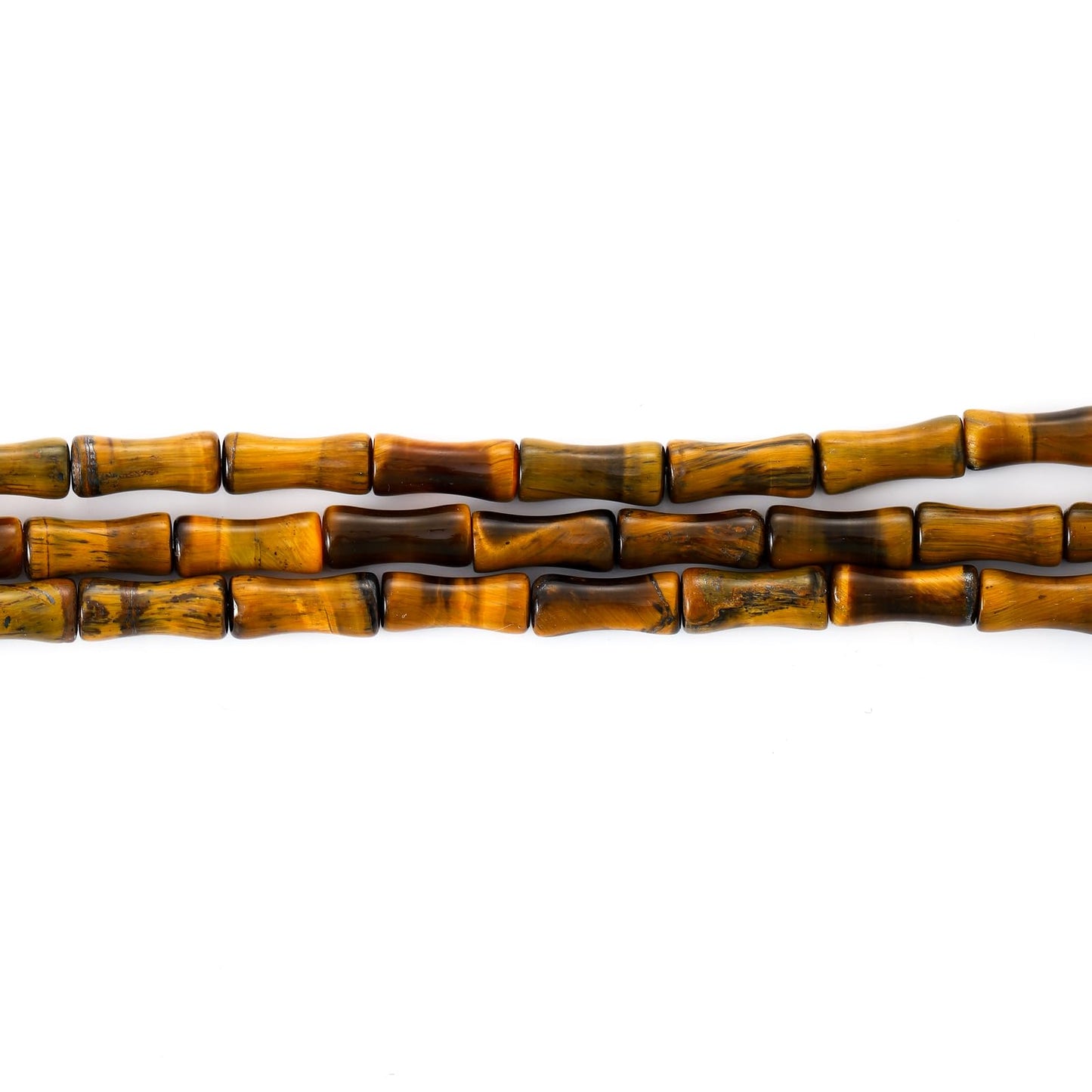 5x12mm Natural Tiger Eye Stone Bamboo Shape Gem Healing Energy Loose Spacer Beads for DIY Necklace Bracelet Earring
