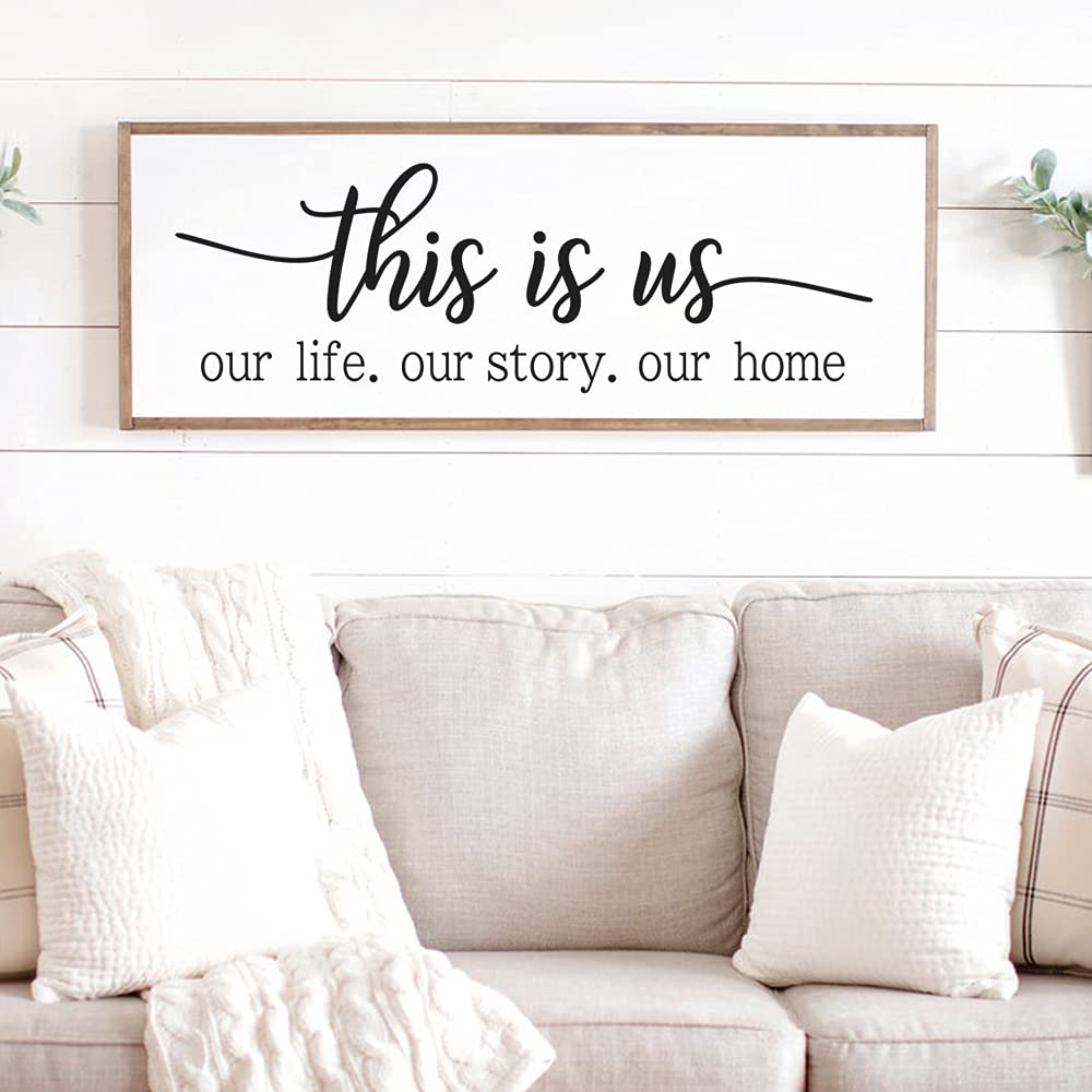 MoharWall This is Us Black Vinyl Wall Decal Art Quotes Stickers Home Decor Picture 30×15In