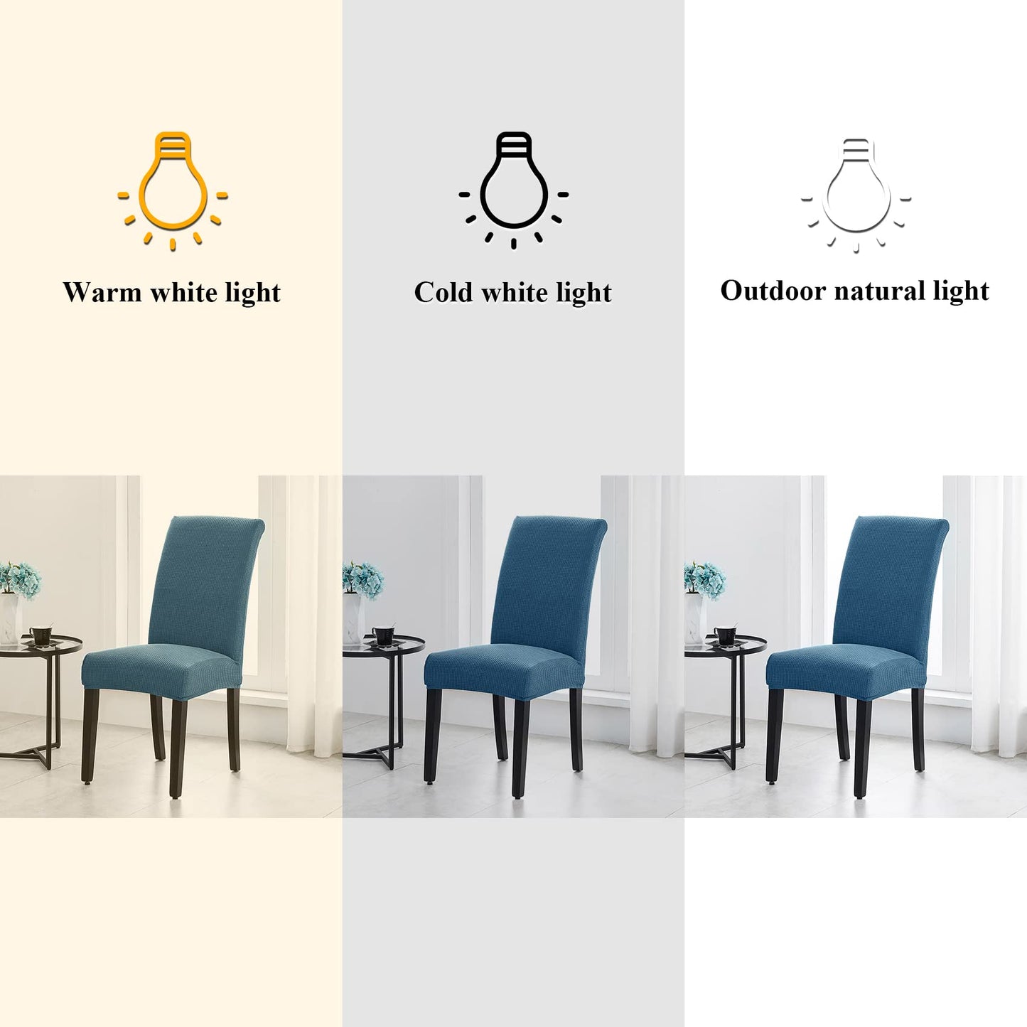Joccun Chair Covers for Dining Room Set of 4,Chair Slipcovers Stretch Dining Room Chair Covers Seat Protector,Washable Parsons Chair Cover for Home,Hotel,Banquet(Dark Blue,4 Pack)