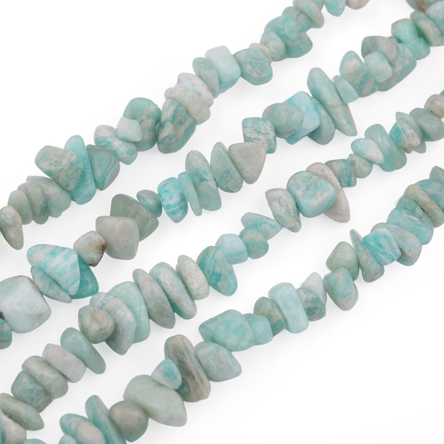 400pcs Natural Chip Stone Beads for Jewelry Making Amazonite 5-8mm Irregular Gemstones Healing Crystal Loose Rocks Bead Hole Drilled for Ring Earrings Necklace Bracelet Making DIY Art Crafts
