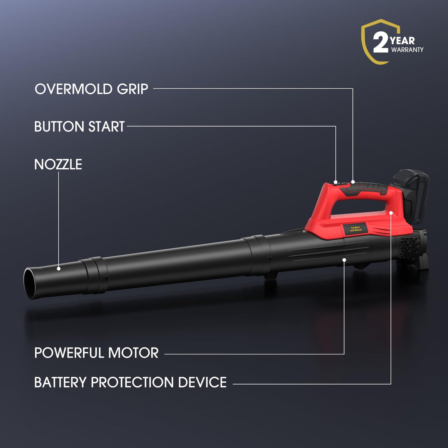 Leaf Blower for Milwaukee 18V Battery, 450CFM Electric Leaf Blower with 130MPH, Copper Motor, Handheld for Lawn Care, Yard (Battery Not Included) (Red)