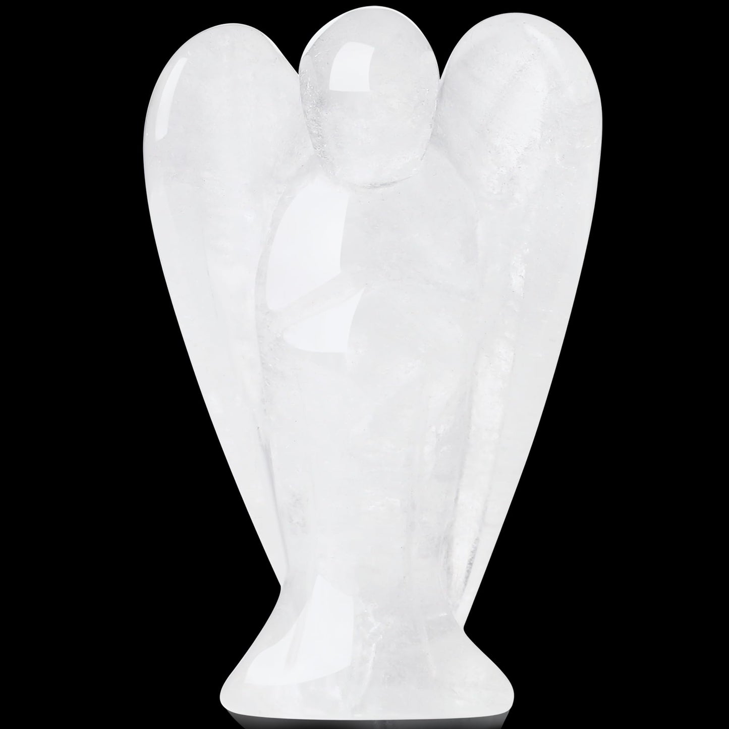 YATOJUZI 3" Clear Quartz Angel Decor Big Hand-Carved Angels Guardian Sculpture Statue Figurines Natural Crystal Stones and Healing Crystals White Home Room Office Desk Decoration Gifts for Women Men