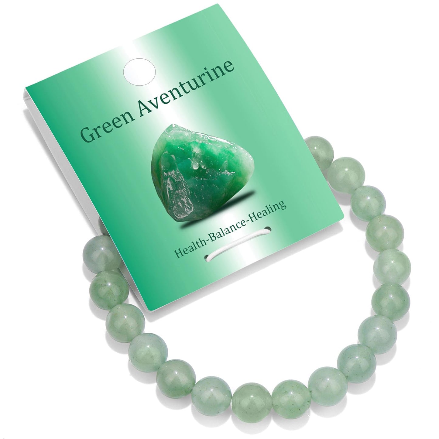 Vinswet Healing Crystal Bracelets for Women Men 8mm Green Aventurine Natural Stone Beaded Stretch Bracelet Handmade Gemstone Reiki Spiritual Jewelry Gifts
