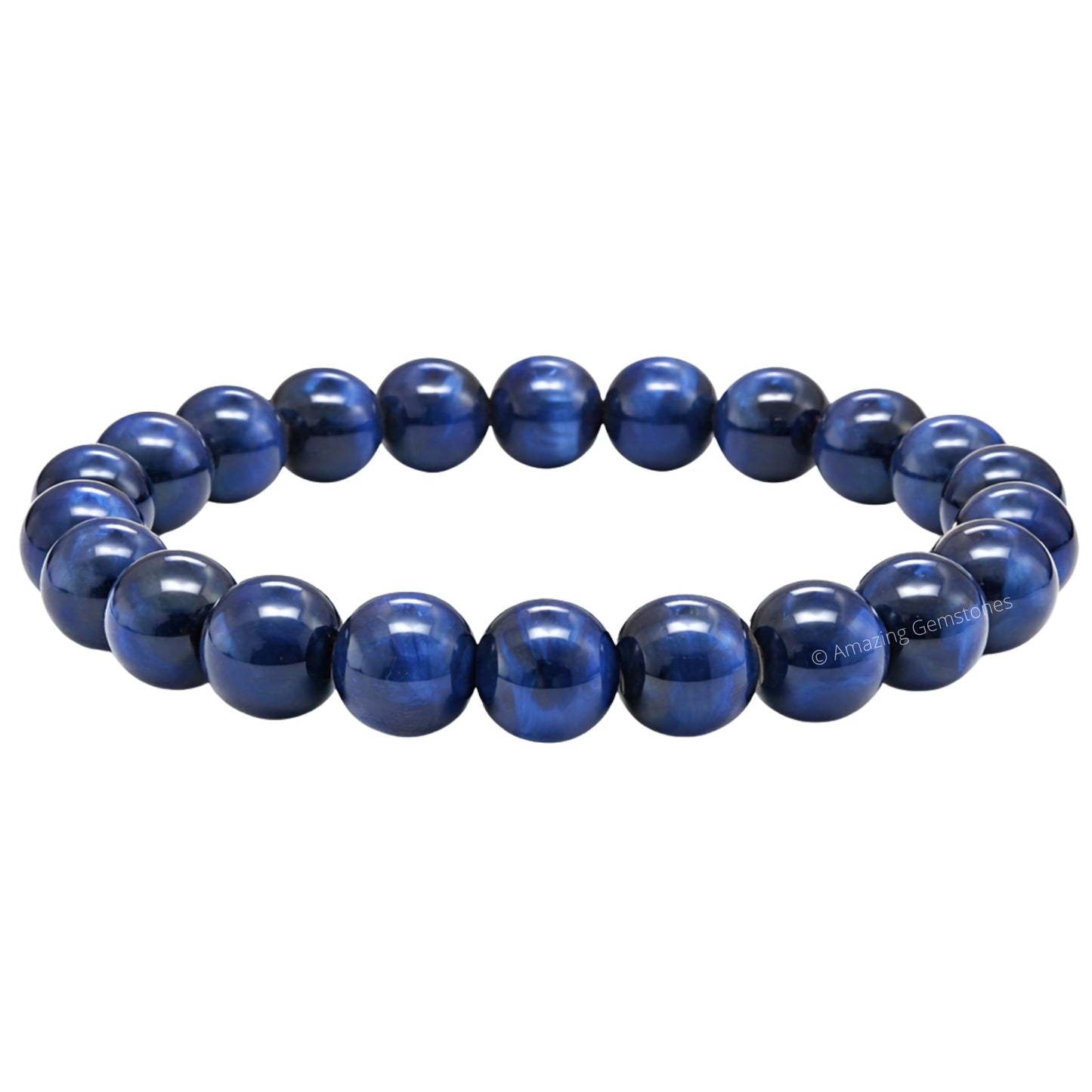 Amazing Gemstone Crystal Bracelet for Women Men's Gifts - Protection Healing Crystal Bracelet - 8mm Gemstone Beaded Stretchable Bracelet Pulseras Para Hombres Mujer Stocking Stuffers Mothers Day Gift (Blue Cat's Eye)