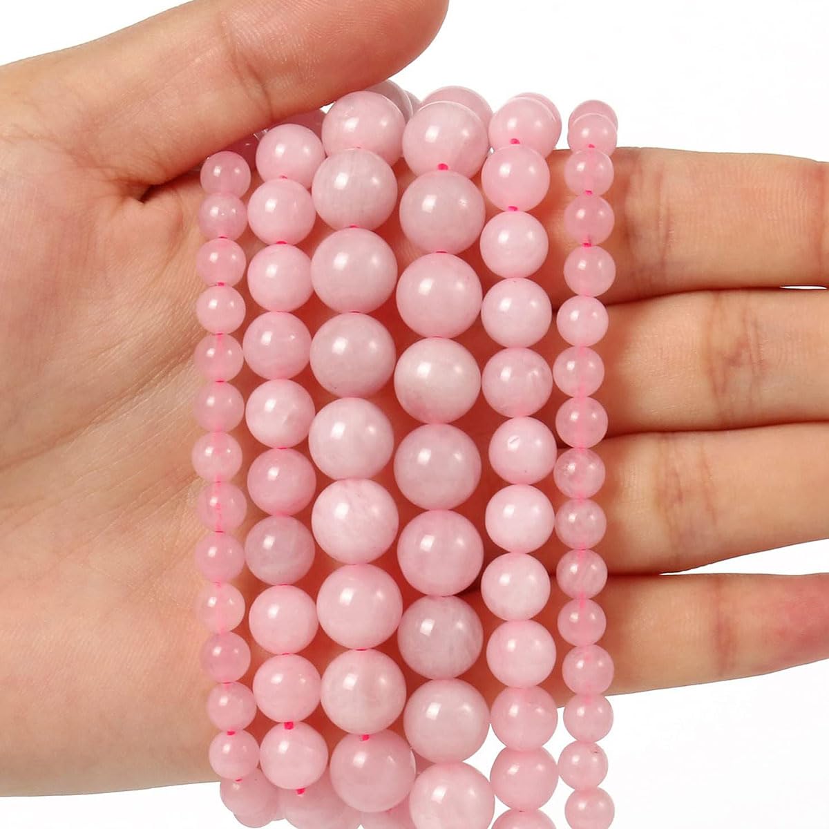 10mm Natural Rose Quartz Beads Round Gemstone Loose Beads for Jewelry Making (36-38pcs/strand)