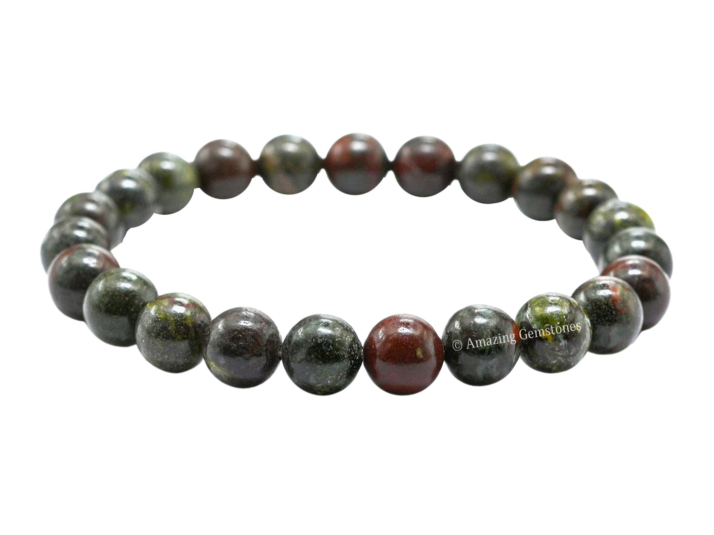 Amazing Gemstone Crystal Bracelet for Women Men's Gifts - Protection Healing Crystal Bracelet - 8mm Gemstone Beaded Stretchable Bracelet Pulseras Para Hombres Mujer Stocking Stuffers Mothers Day Gift (Dragon Bloodstone)