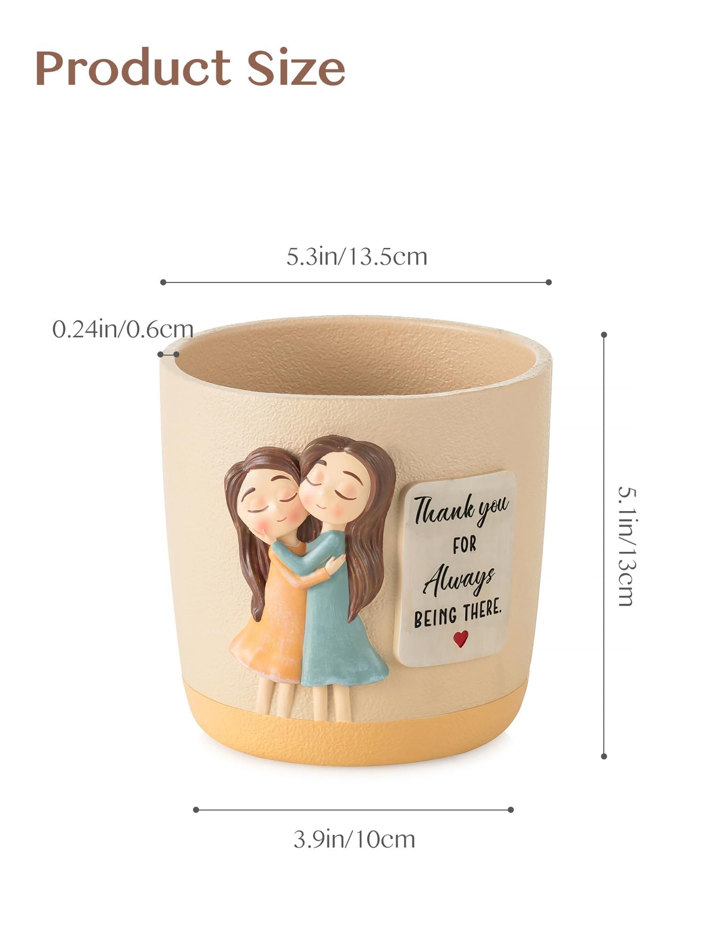 Afigurna Gardening Gifts for Women: 5.3in Plant Pot Gifts for Gardener - Plant Mom Presents for Gardener - Plant Pot Garden Presents for Mom Friends Lady Christmas Birthday Mothers Day
