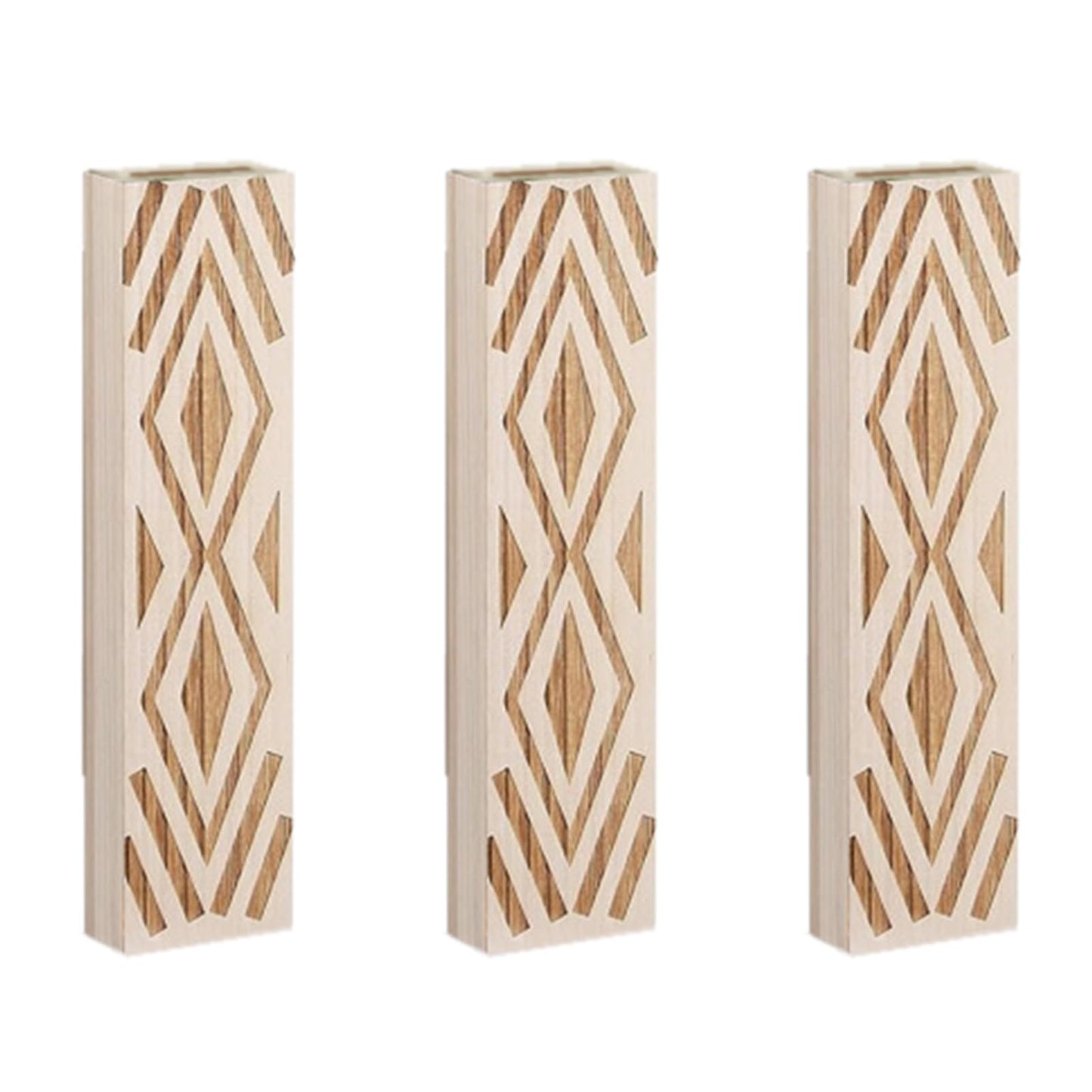 Wooden Wall Vase Set of 3 - Geometric Hanging Planters for Indoor Plants, Modern Wall Decor for Living Room, Bedroom, Bathroom, Home, Office, Apartment, Farmhouse & Boho Style (A)