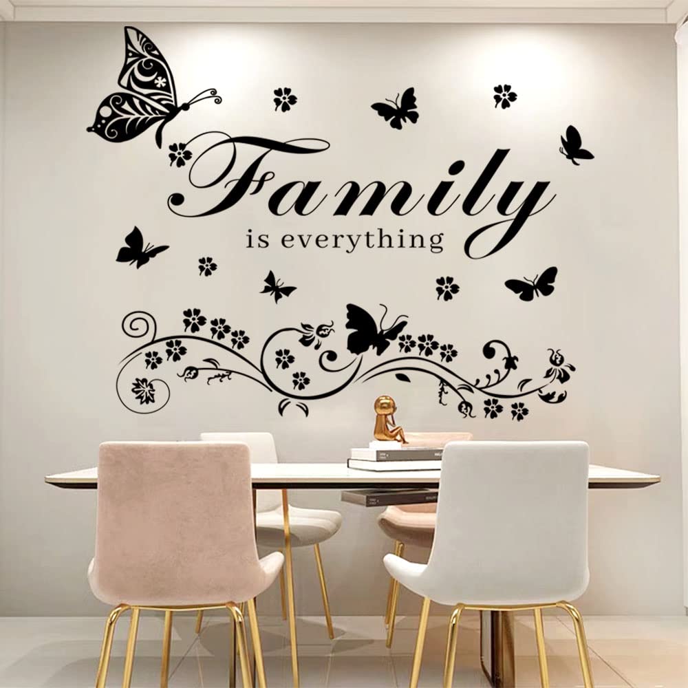 Family Wall Art Decal - Removable Wall Stickers Quotes 'Family is Everything' for Living Room, Bedroom, Dining Room, Kitchen