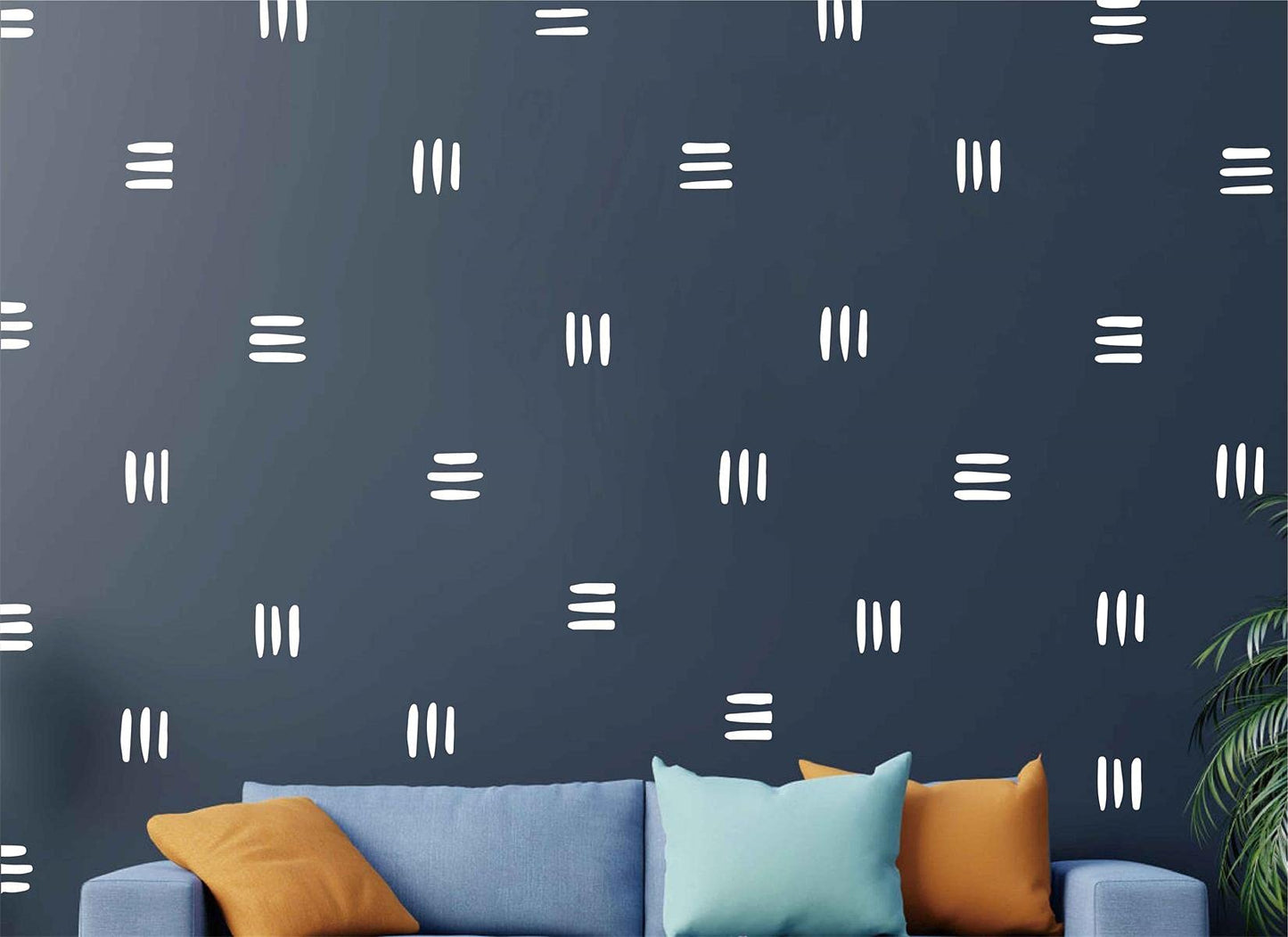 120pcs Modern Line Wall Stickers Boho Nursery Kids Living Room Scandinavian Home Décor Self-Adhesive Murals Vinyo DIY Gift YT5037 (White)