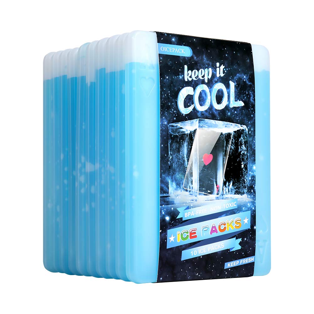 10pcs Ice packs for Lunch Box - Freezer Ice packs - Slim Long Lasting Cool Packs for Lunch Bags and Cooler, Poker Design (Heart)