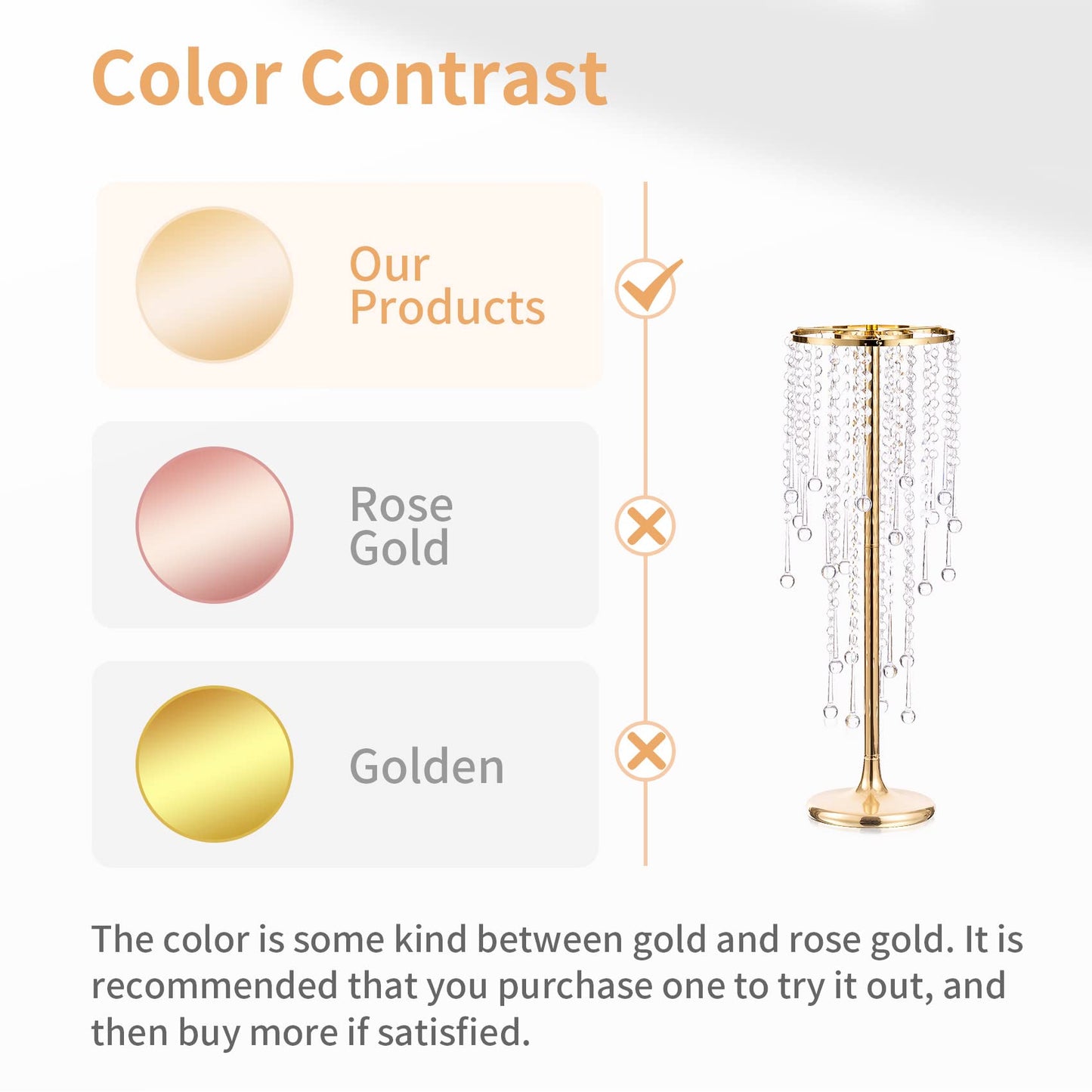 NUPTIO Gold Vases for Centerpieces Wedding - 10 Pcs 21.7in Tall Vase Centerpieces for Tables - Chandelier Flower Stand Bulk