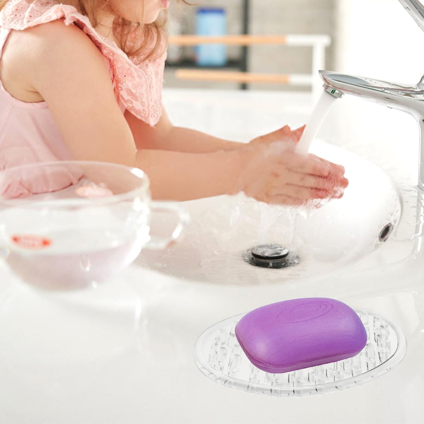Matwsec 2PCS Plastic Soap Dish Clear Plastic Soap Holder for Bathroom Counter Shower Kitchen