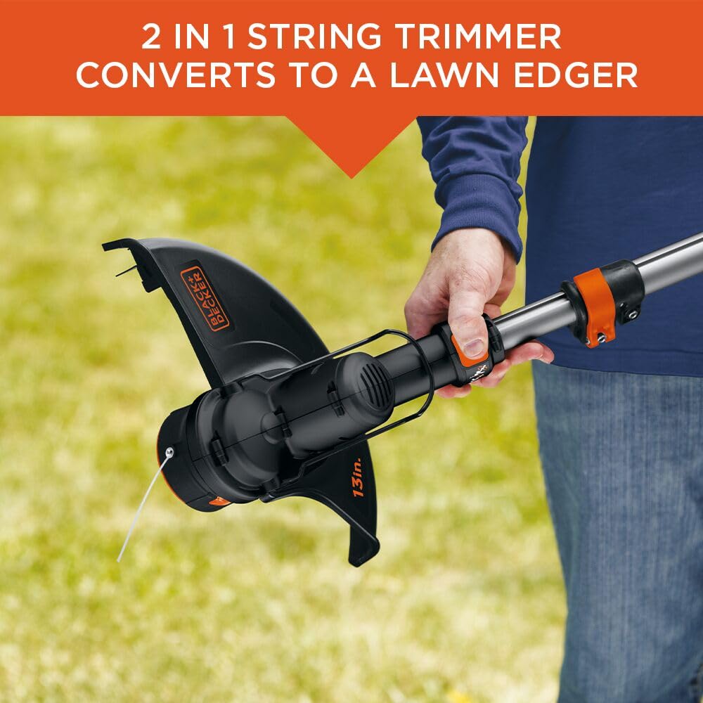 BLACK+DECKER 40V MAX String Trimmer and Lawn Edger, 13 Inch Weed Eater, Far Reach, Battery and Charger Not Included (LST136B)