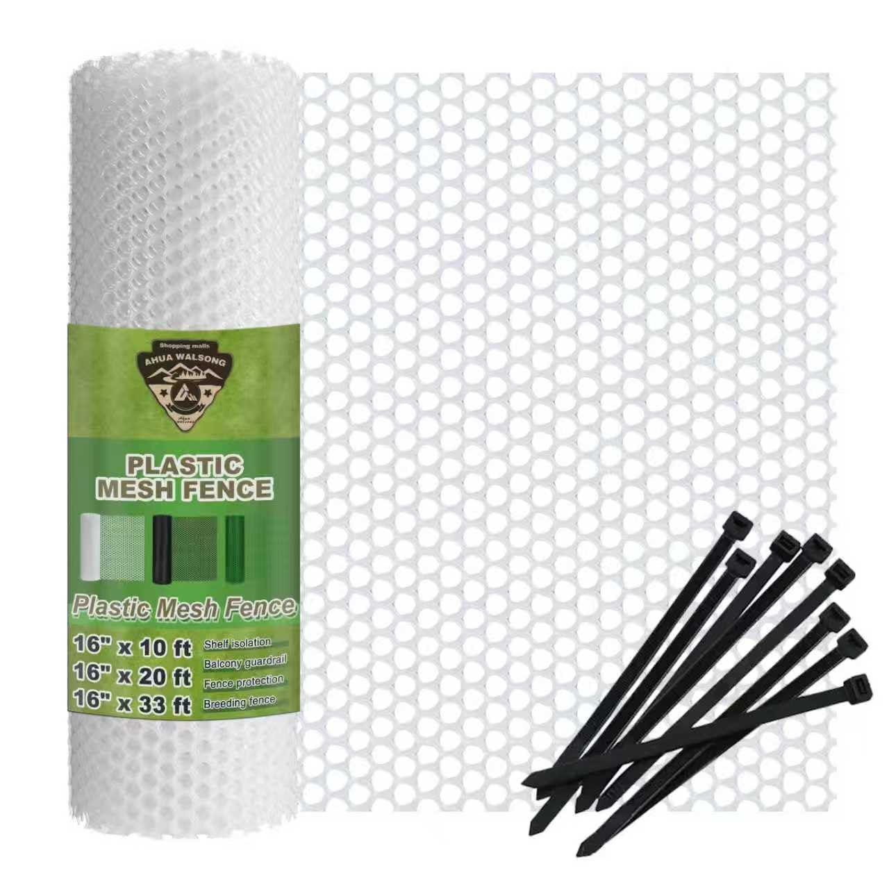 Plastic Wire Mesh Fence 16In x 20Ft, Chicken Wire Fencing for Poultry, Dogs, Rabbits, Snake Barrier, Garden Netting, Balcony Pet Barrier, Lightweight Plastic Mesh for Outdoor Use White