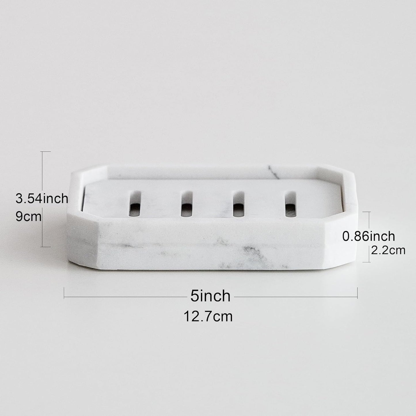 Resin Marble-Like Texture Soap Dish Drainable Soap Holder,Double Layer Draining Soap Dish.