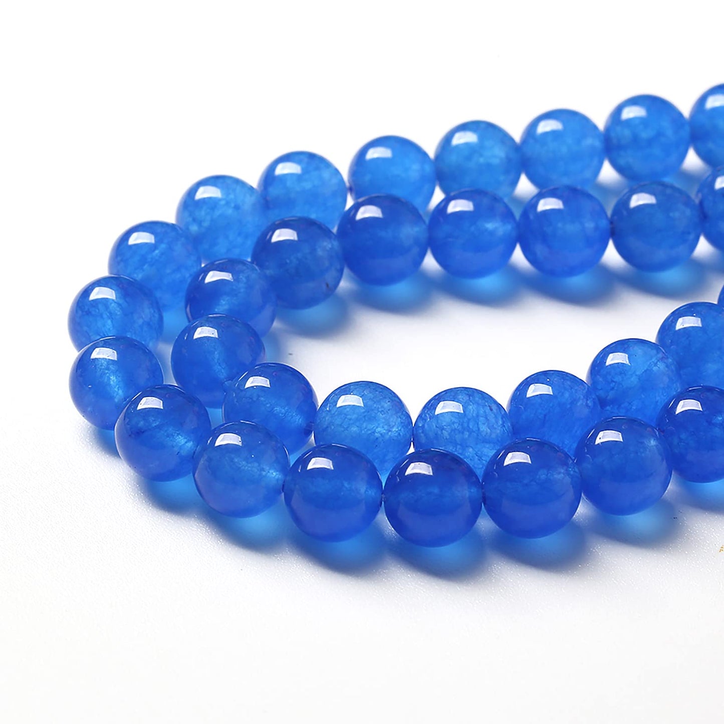 90pcs 4mm Natural Blue Jades Chalcedony Stone Beads Round Loose Spacer Beads for Jewelry Making DIY Bracelets Crystal Energy Healing Power Stone (4mm, Blue Chalcedony)
