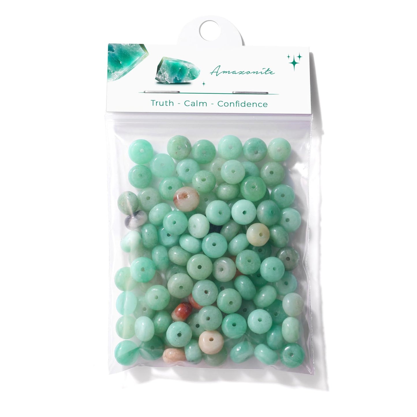 Raicegs 100pcs 5×8mm Rondelle Amazonite Beads Natural Gemstone Beads Abacus Disk Stone Loose Beads for Jewelry Making DIY Bracelets Necklace