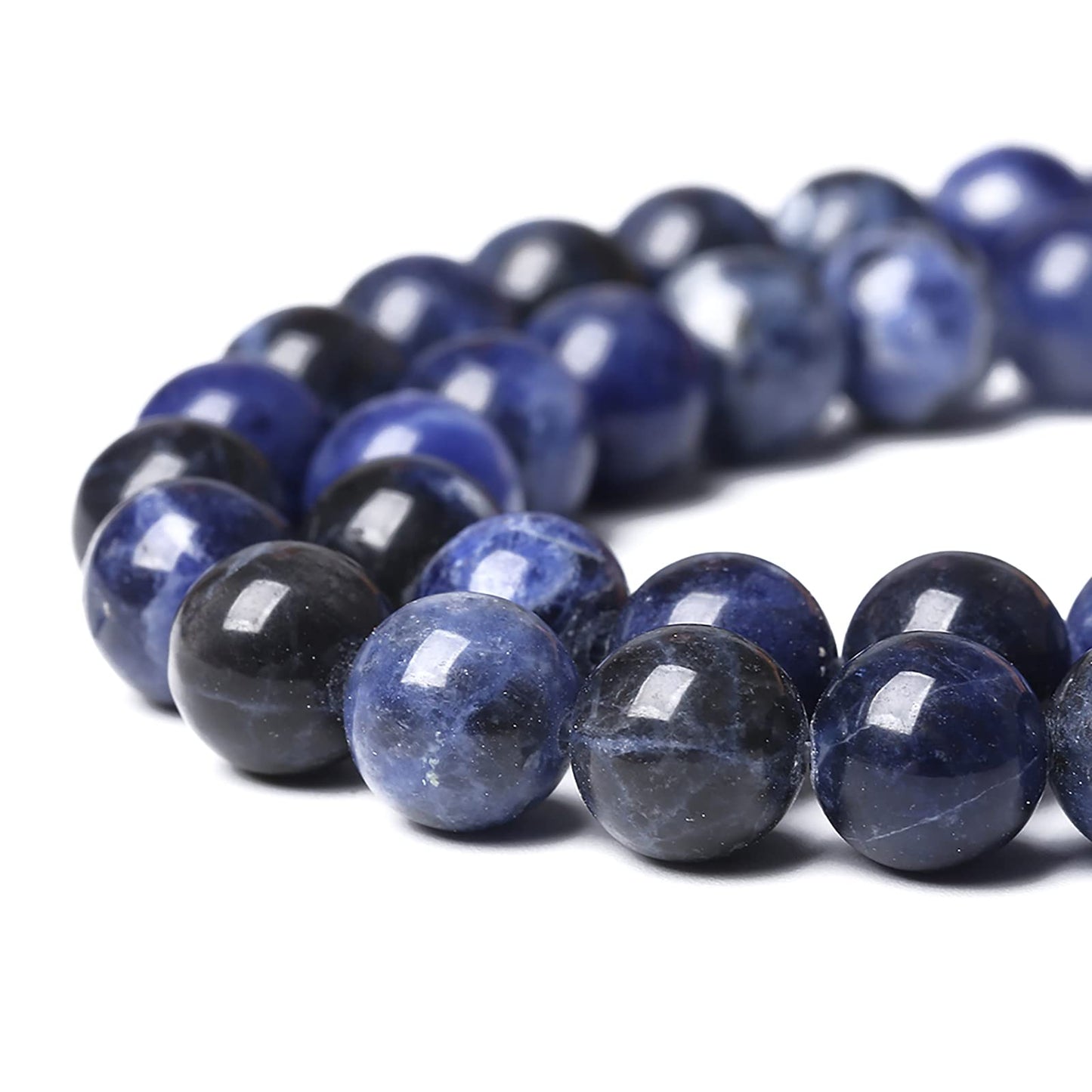 60PCS 6mm Natural Dark Blue Sodalite Stone Beads Round Loose Beads for Jewelry Making DIY Bracelet Energy Stone Healing Power 1 Strand (6mm, Natural Blue Sodalite)