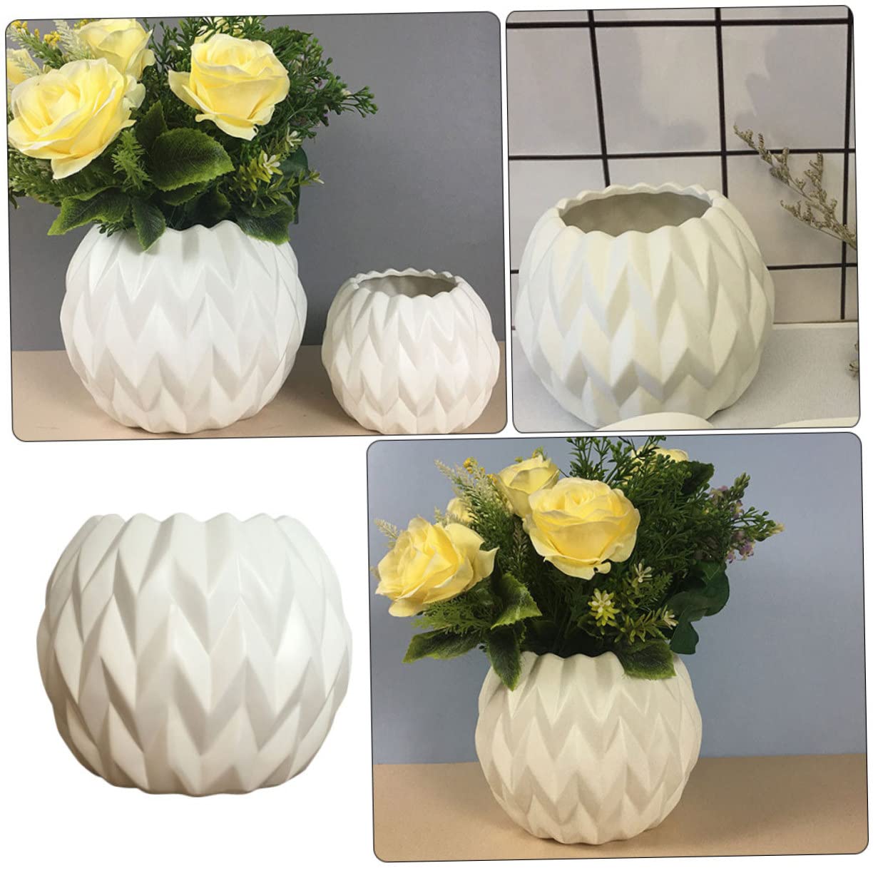 ABOOFAN Decorative Vase Ceramic Plant Pots Floral Design Garden Decorations for Home Office