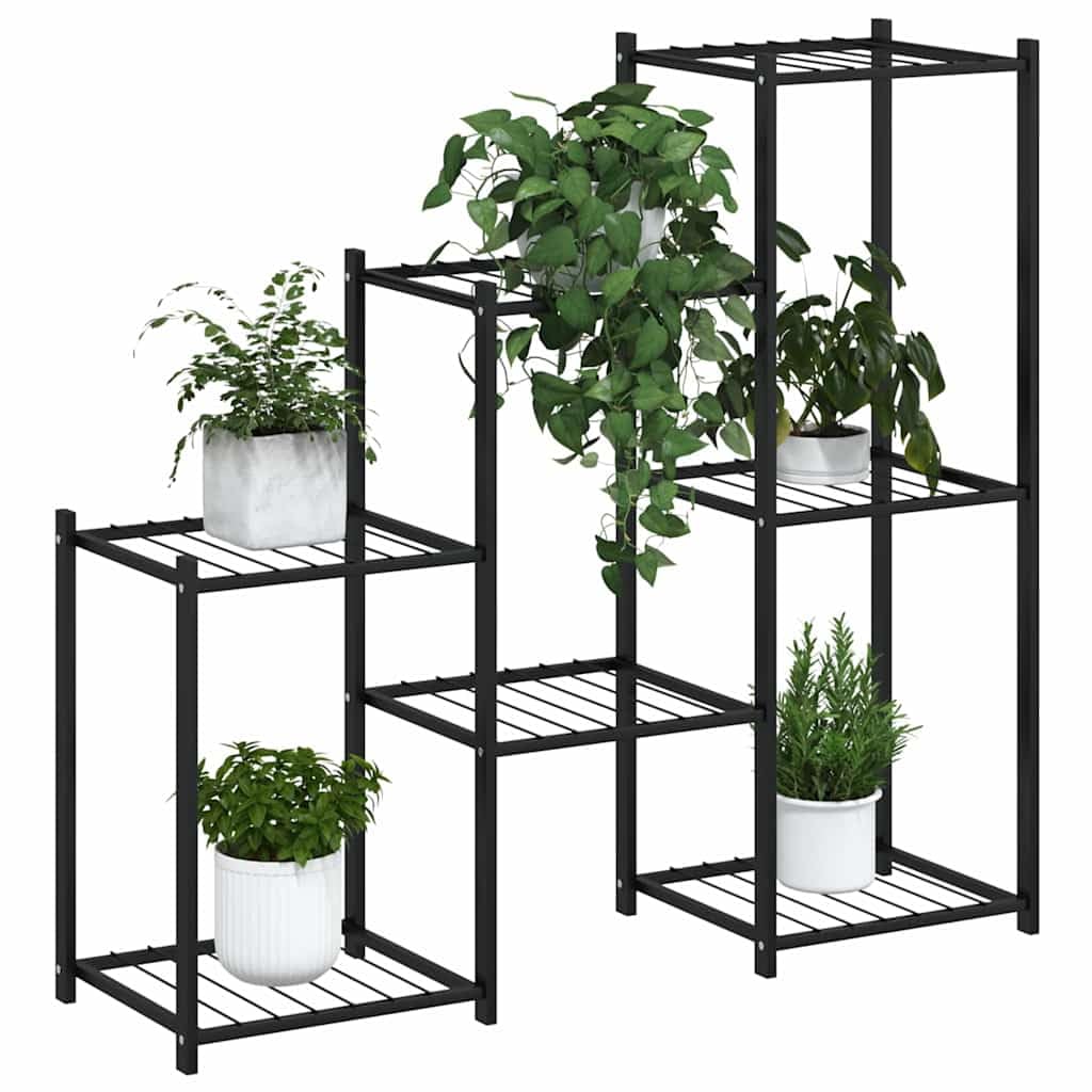MBDRKVGF 5-Tier Metal Flower Stand, Indoor Outdoor Plant Shelf for Corner, Black Iron Display Rack for Living Room Balcony, Modern Vertical Tiered Plant Holder