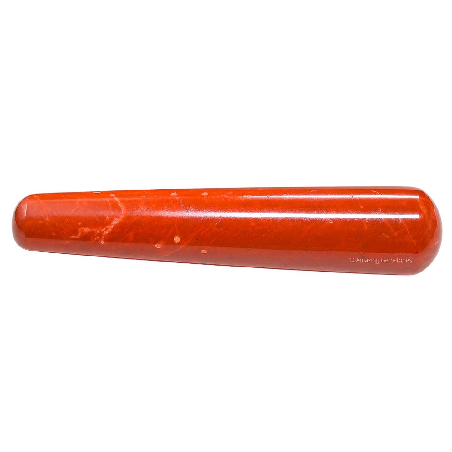 Amazing Gemstone Red Jasper Crystal Wand Massage Stick - Pelvic Wand Gua Sha for Adults - Crystals and Healing Stones Massage Wands for Adults Gifts (Smooth)