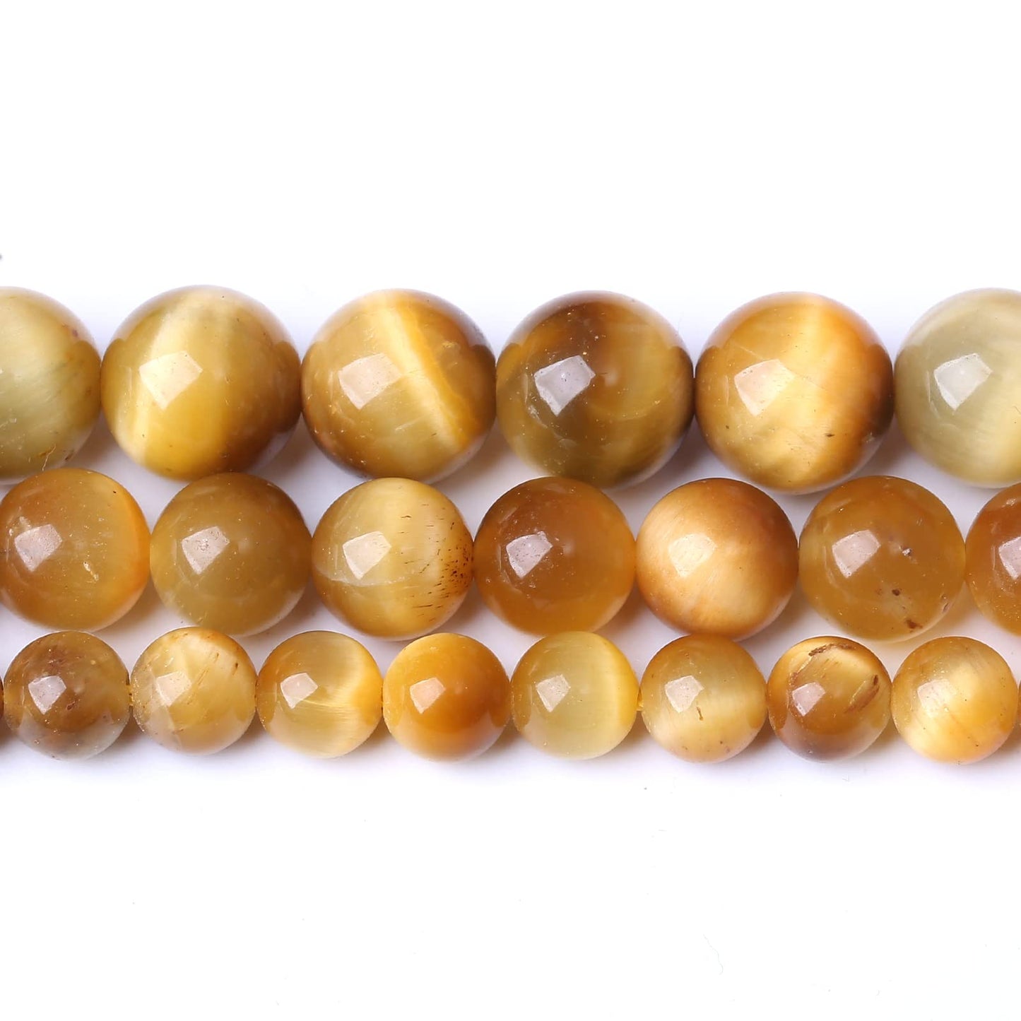 45PCS 8MM AAA Honey Gold Tiger Eye Stone Beads Natural Gemstone Bead Crystal Healing Energy Jewelry Making DIY 15 inches