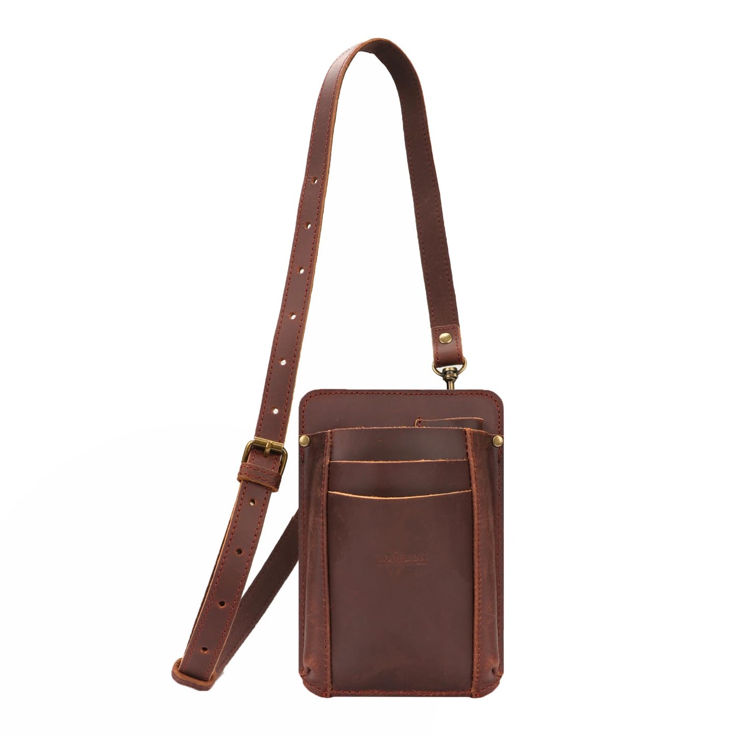 Tourbon Leather Florist Tool Waist Pouch Belt Garden Shoulder Crossbody Tools Bag Gardening Pruning Shears Holder Organizer Kit 4 Pockets (Brown)