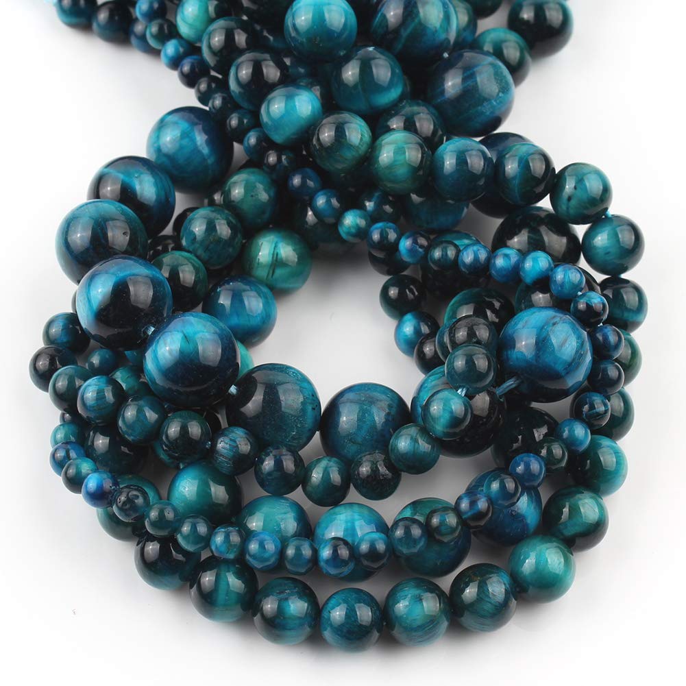Song Xi Royal Blue Tiger Eye Beads 6mm Natural Stone Beads for Jewelry Making Gemstone Beads