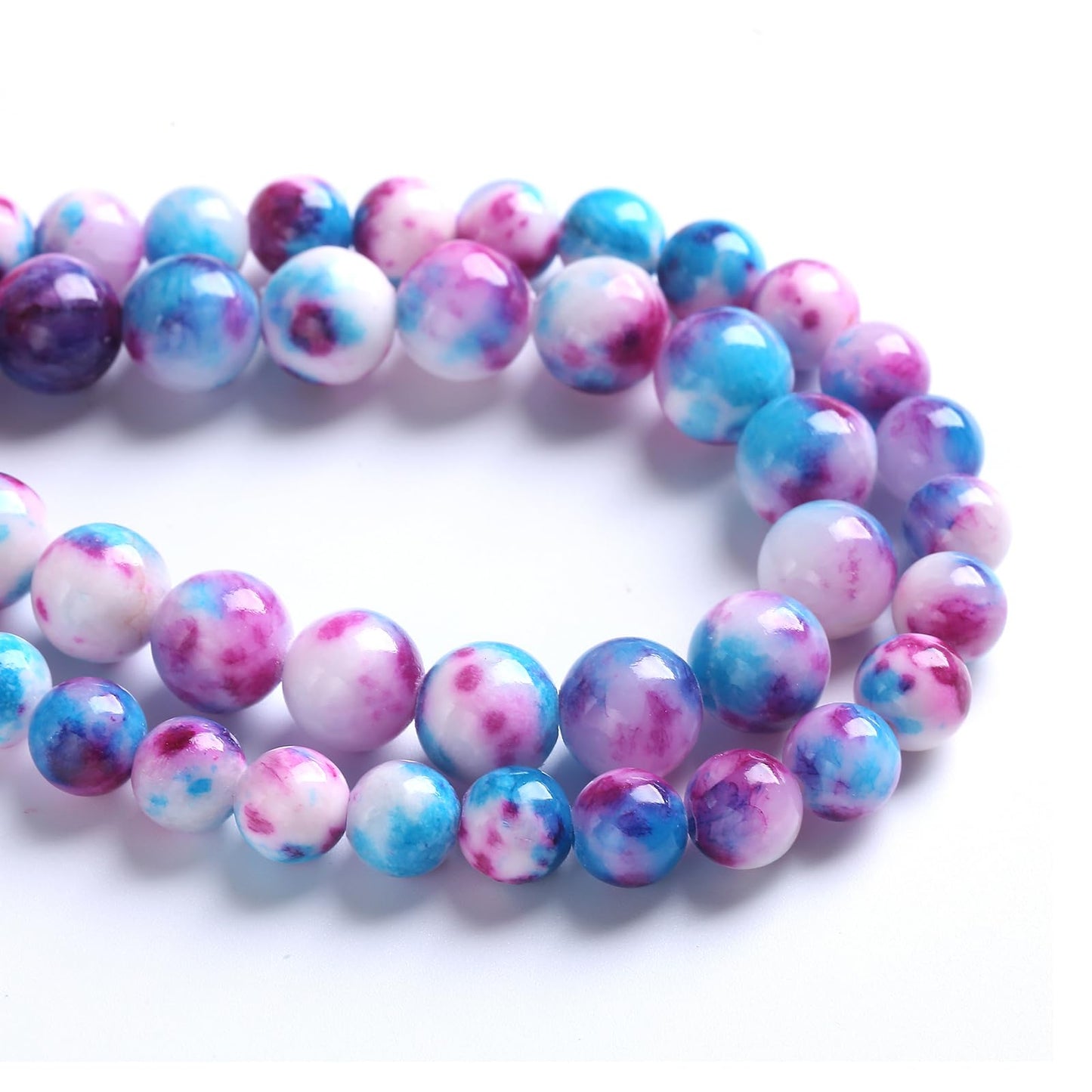 6MM 60PCS Blue Rose Persian Jade Spacer Loose Beads for Jewelry Making DIY Bracelet Necklace