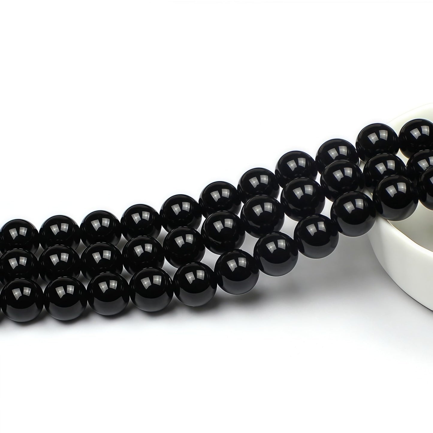 MJDCB Natural Stone Bead Black Onyx Gemstone Loose Beads for Jewelry Making Bracelet Necklace 10mm