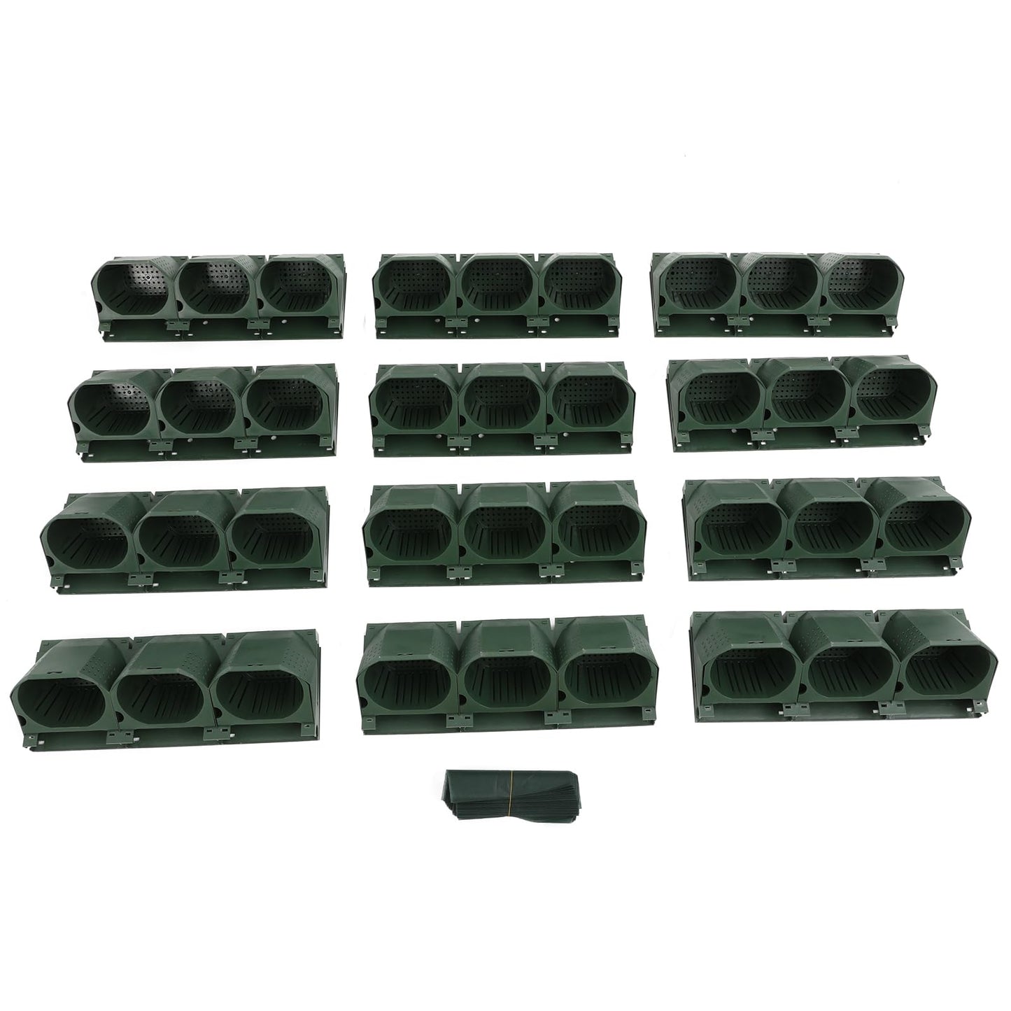 Liffshsy Vertical Wall Planter, Stackable Wall-Mounted Planter Indoor Outdoor w/36 Plastic Pots Living Wall Garden w/36 Non-Woven Fabrics Vegetable Hanging Pocket Holder Flowerpot (Army Green)
