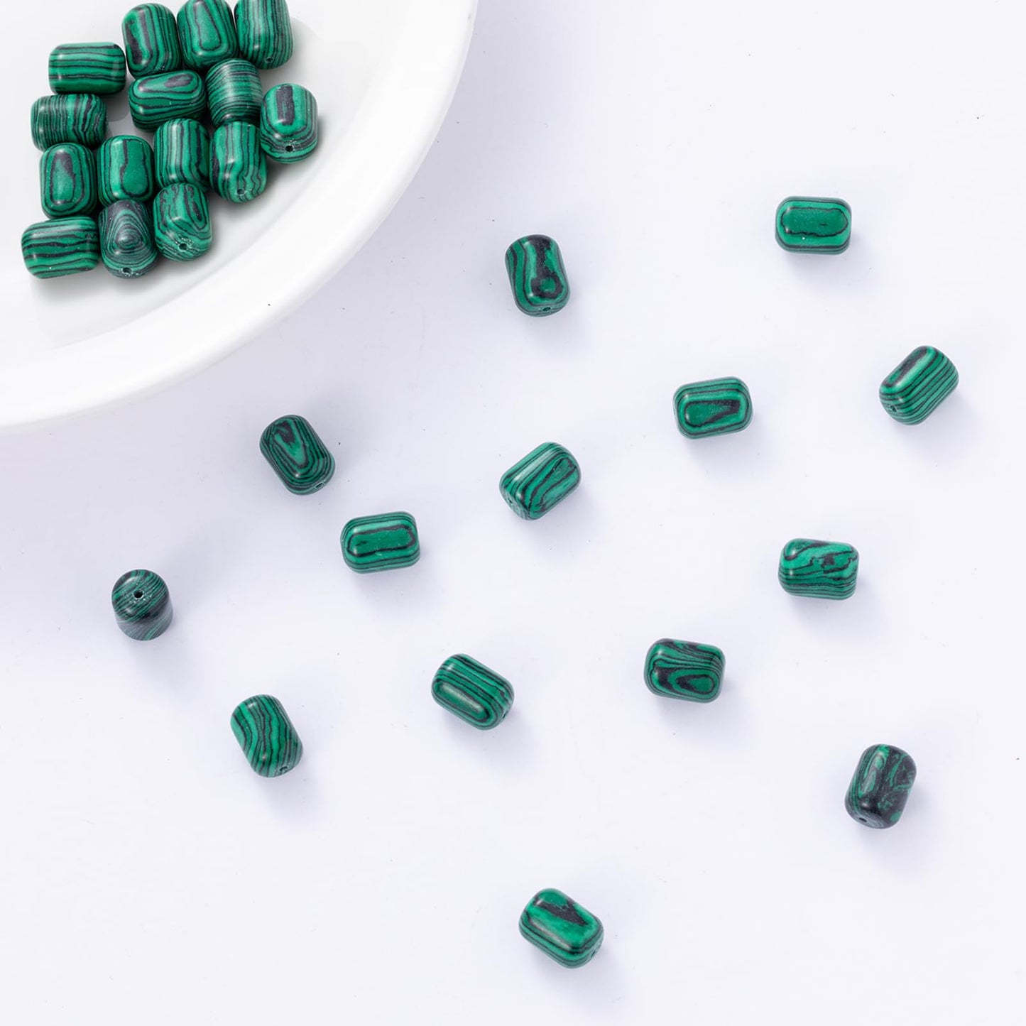 Natural Malachite Cylinder Tube Beads 10x14mm 38cm/str Loose Semi Gemstone Stone Beads for Making Bracelets Necklace