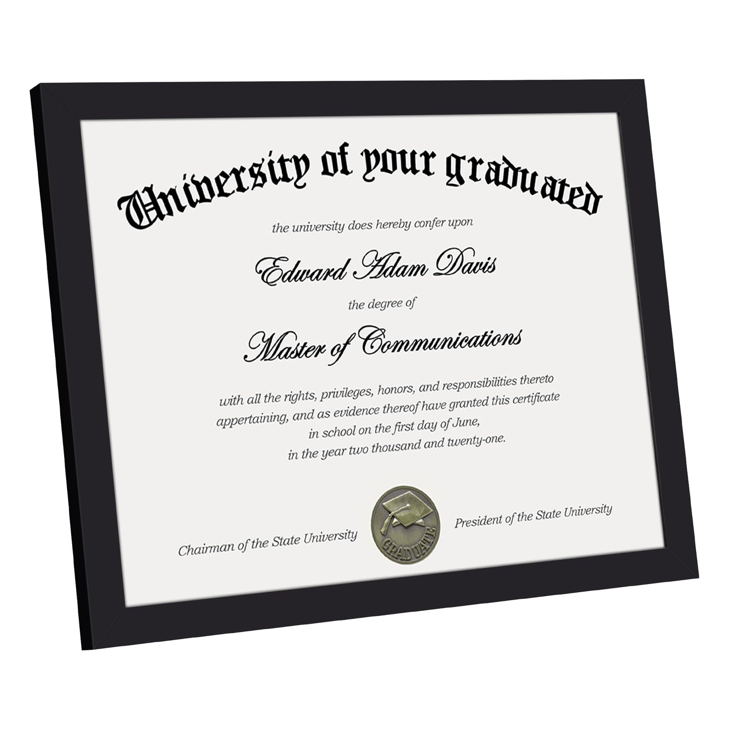 upsimples Certificate Frame with Clear Plexiglass, 8.5 by 11 Picture Diploma Document Degree Frames for Wall and Tabletop, Black, 1 Pack