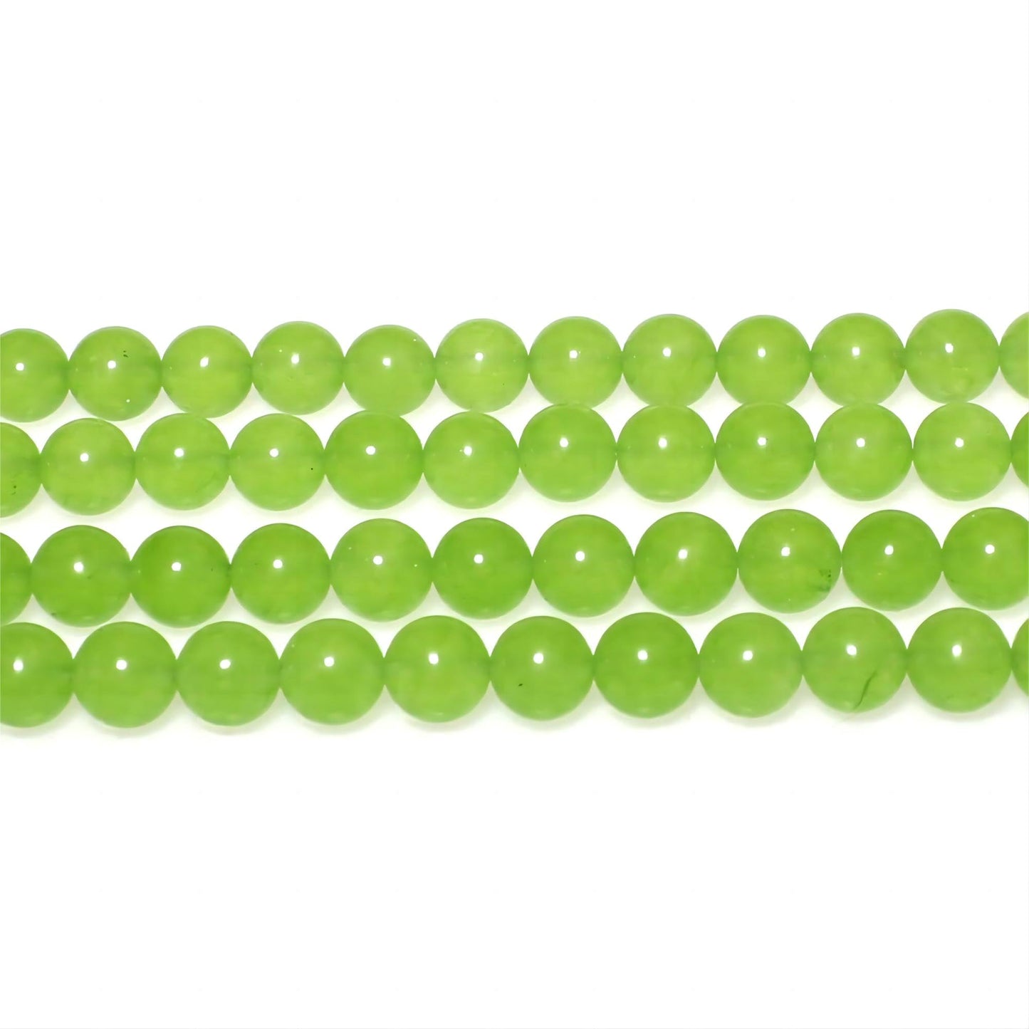 MJDCB Stone Beads 8mm 43pcs Round Fruit Green Jade Loose Gemstone Bead Charms for Jewelry Making Bracelet Necklace Earring Pendant