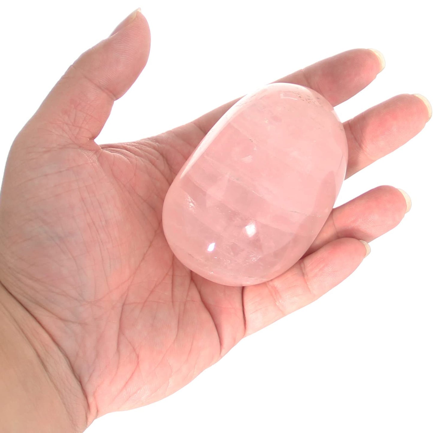 Orientrea Large Rose Quartz Palm Stone-1 Pc Rose Quartz Pocket Energy Stone, Smooth Healing Crystal Worry Stone (Rose Quartz(1Pc))