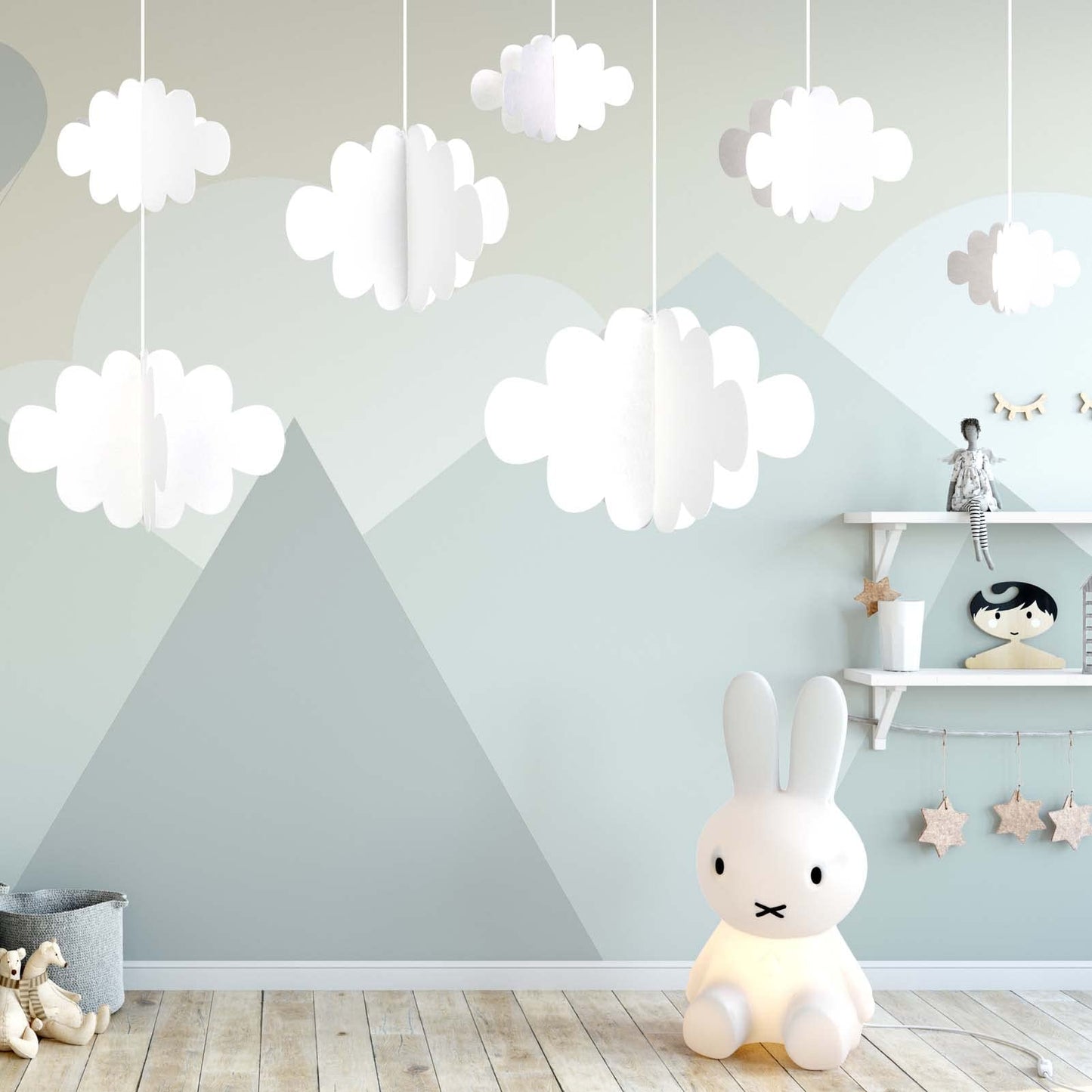 Ayfjovs 10 PCS 3D Cloud Decorations - White Hanging Clouds for Ceiling, Party Decorations, Ornaments, Wedding, Nursery, Children Room, Baby Baptism Party